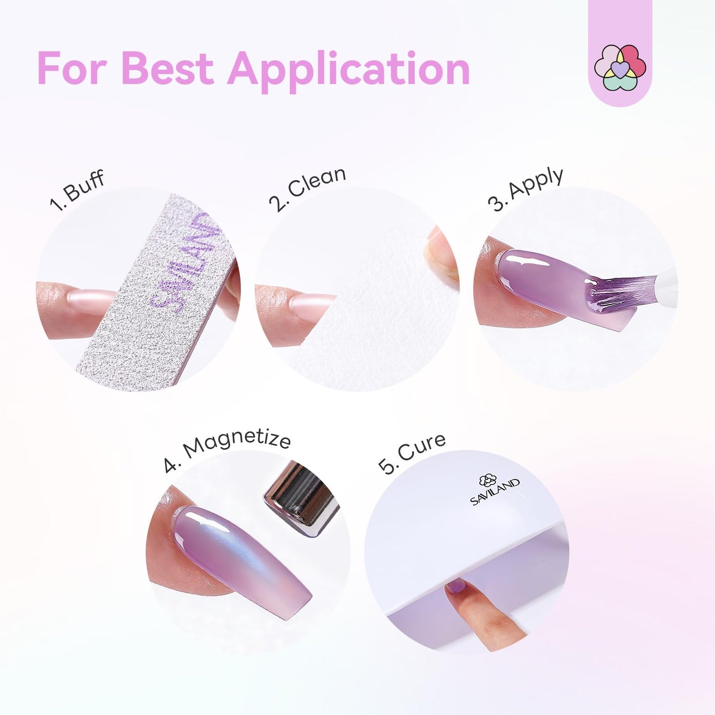 SAVILAND Jelly Cat Eye One Step Nail Polish Pen : Nails Polish Kit Beginner Friendly Easy Twist Dispensing Portable 3 in 1 Nail Art Kit Easy Application Salon Quality Home Use 12 Colors 4ml