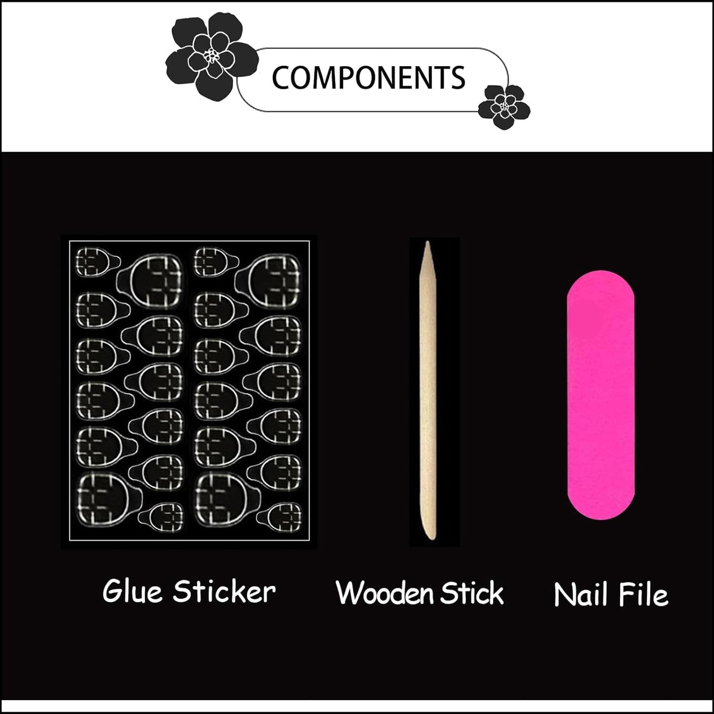 3D Bow French Tip Press on Nails Medium Almond Fake Nails Flower Tip Stripe Stick on Nails with Designs Spring Nails Press ons Salon Quality Artificial Nails for Women 24Pcs