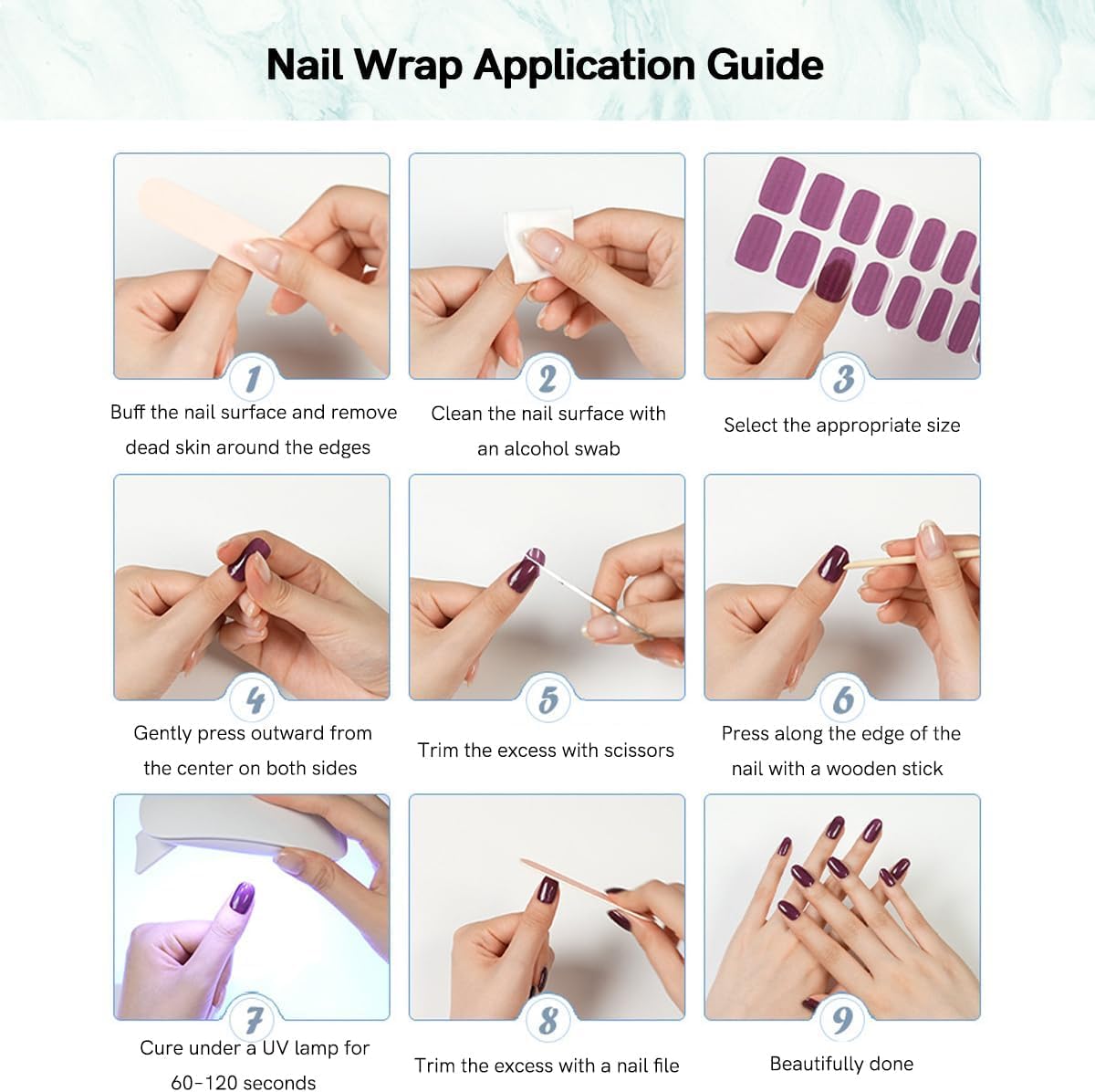 Brown Semi Cured Gel Nail Strips,Gel Nail Stickers with UV/Led Lamp Required,Salon-Quality, Long Lasting, Easy to Apply & Remove,Fall Winter Flower Manicure for Women