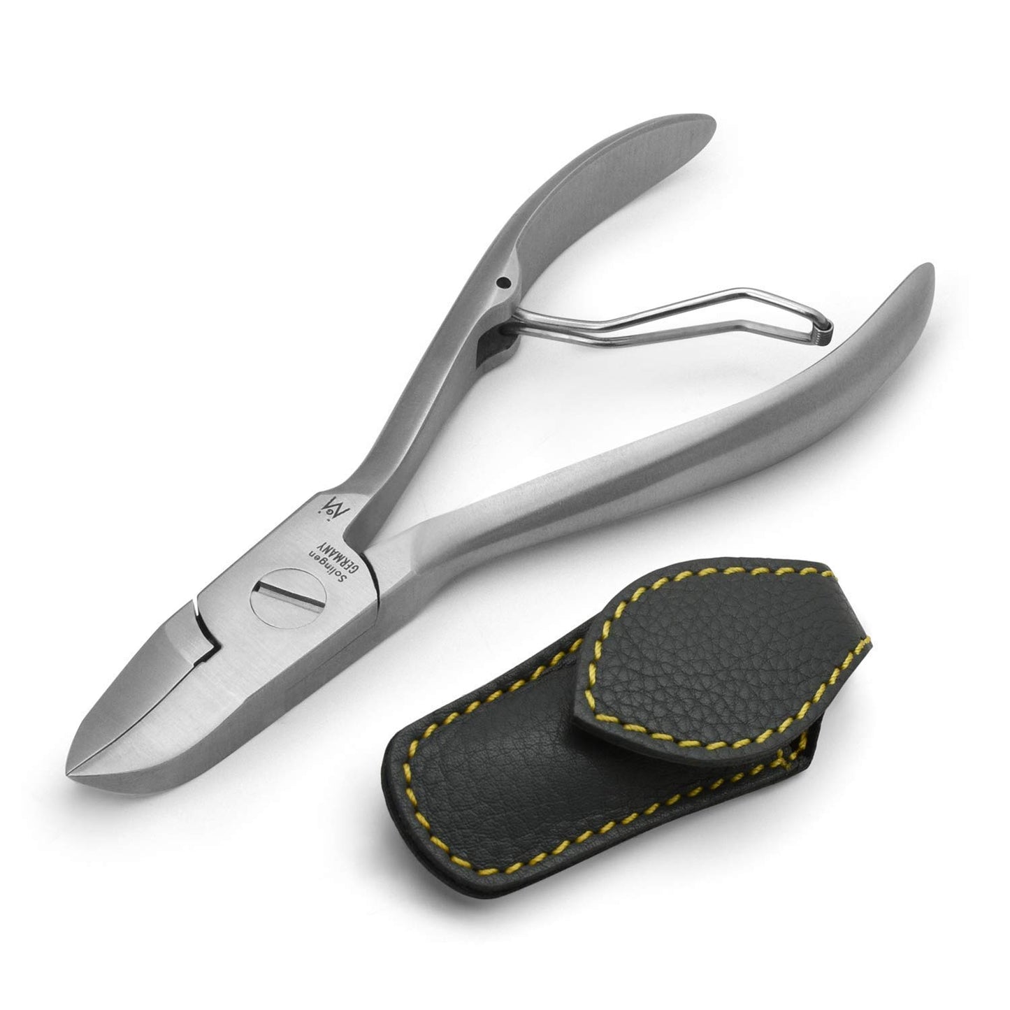 Fingernail and Toenail Nippers in Leather Case FINOX Surgical Stainless Steel Pedicure Nail Clippers German Toe Nail Cutter GERmanikure Solingen p126