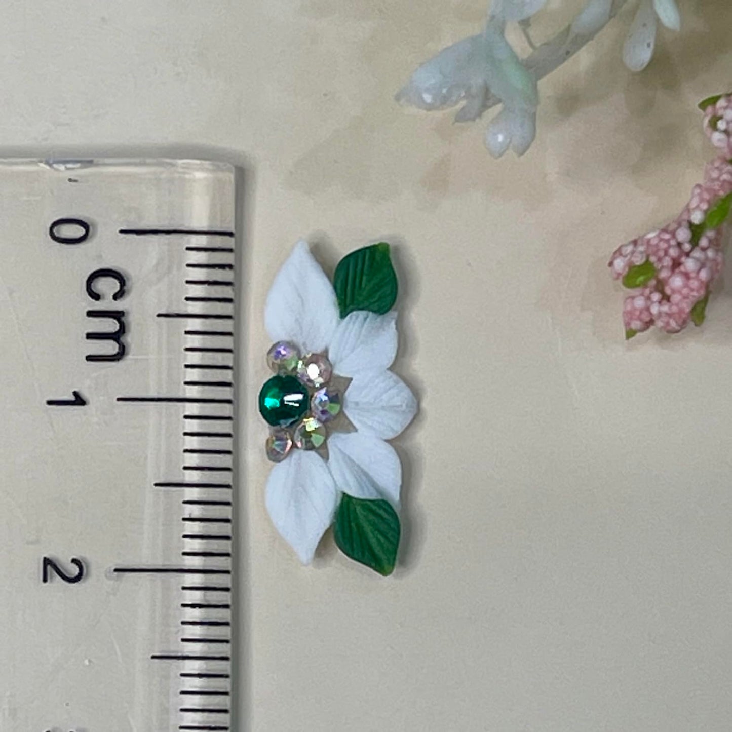 3D Christmas Acrylic Flower Nail Art Charms Handmade by Acrylic Powder - 24pcs Noel Flowers Nail Rhinestones Kit 3D Nails Design Acrylic for Women (Christmas Flowers 3-Small & Medium Size)