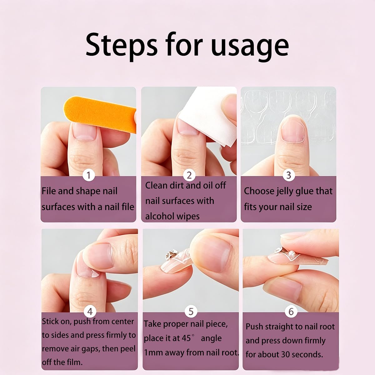 Almond Press On Nails - Medium Pink Gradientw th 3D Flowers Pearl Designs Gold Flower Fake Nails Glossy Finished Reusable False Nails with Glue Tabs - 30Pcs Nail Kit for Women Manicure