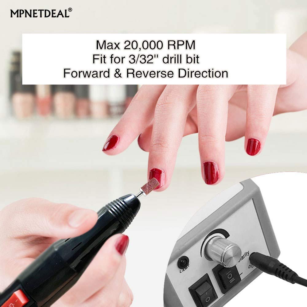 Electric Nail Drill Machine Manicure Pedicure Kit Electric Nail Art File by MPNETDEAL (Gray SetA)