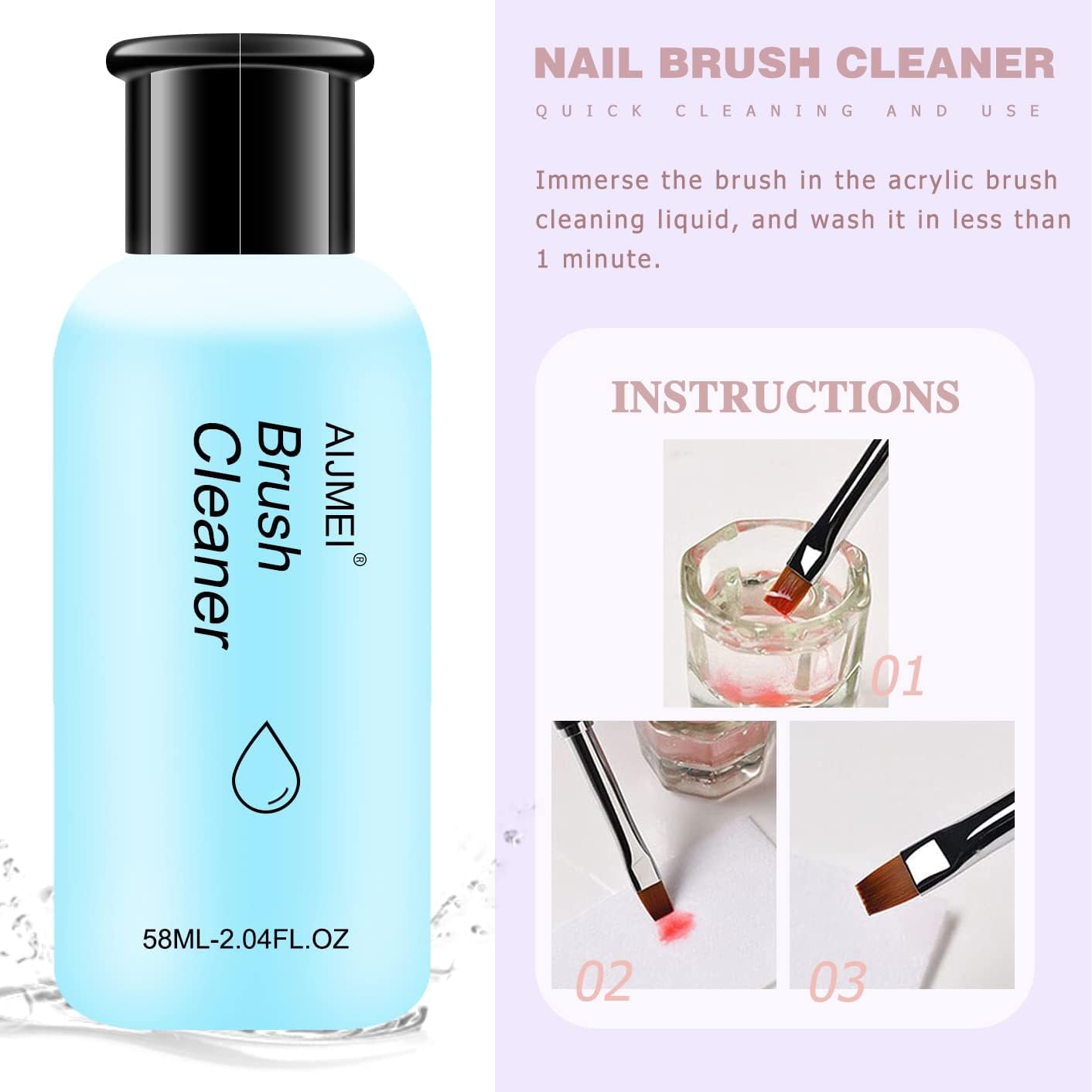 AIJIMEI Acrylic Nail Kit With Acrylic Liquid Monomer, Acrylic Powder In White, Clear, Pink, Brush Cleaner ,Acrylic Nails For Beginners French Nails Extension