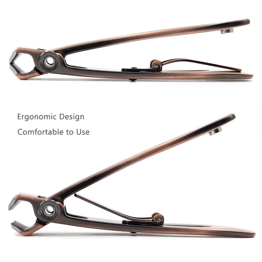 SZQHT Ultra Wide Jaw Opening Nail Clippers Set, Toenail Clippers for Thick Nails, Heavy Duty Nail Cutter, Stainless Steel Toe Nail Clippers for Seniors, Men & Women Manicure,Pedicure,Big(Bronze)