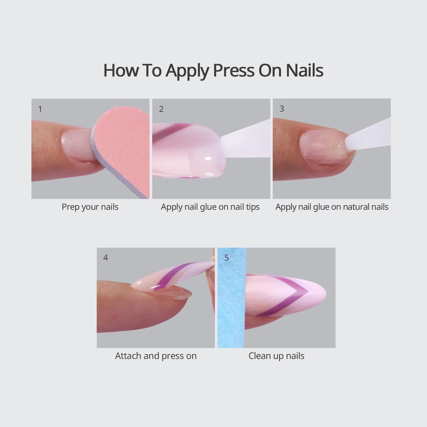 BTArtbox Press On Nails Short - Champagne Mood, Easy-to-Apply Chrome Nude Almond Press On Nails with Glue and Adhesive Tabs in 16 Sizes - 32 Nails All-in-One Kit