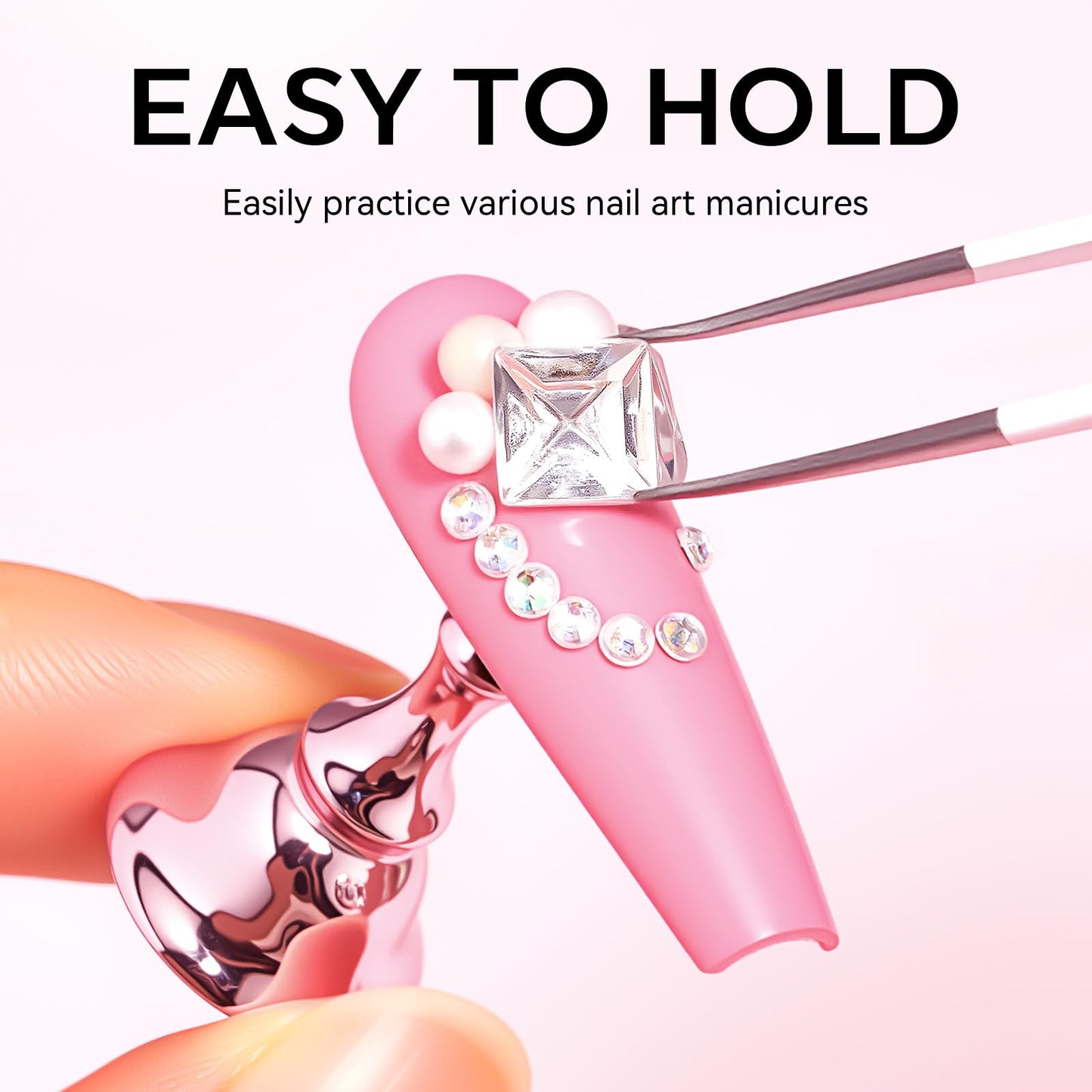 Makartt Nail Stand: Press On Nails Stand Display Practice Art Magnetic Fake Nail Holder for Painting Nails Stand for False Nail Designs with Double-sided Tape for Home DIY Beginner Salon Supplies