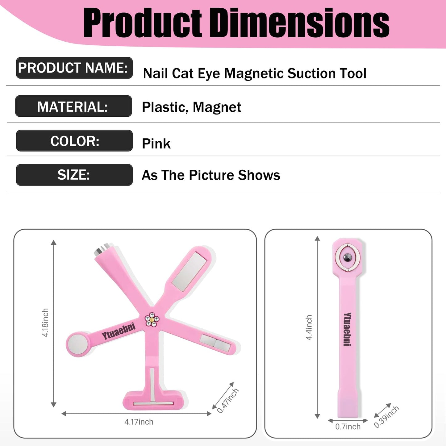2Pcs Cay Eye Magnet Kit,9 in 1 Gel Nail Polish Magnets for Nail Art, Salon & Home DIY for Strong Magnetic Nail Design Tools