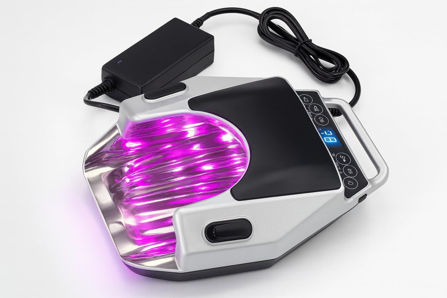 EM Design Consulting Inc USA?Made All Gels UV LED Nail Lamp – Dual?Light 365nm & 400nm, Removable Stainless?Steel Hand Plate, Silicone Hand Rest, 15/30/45/90/120?Sec Timers, Metal Body