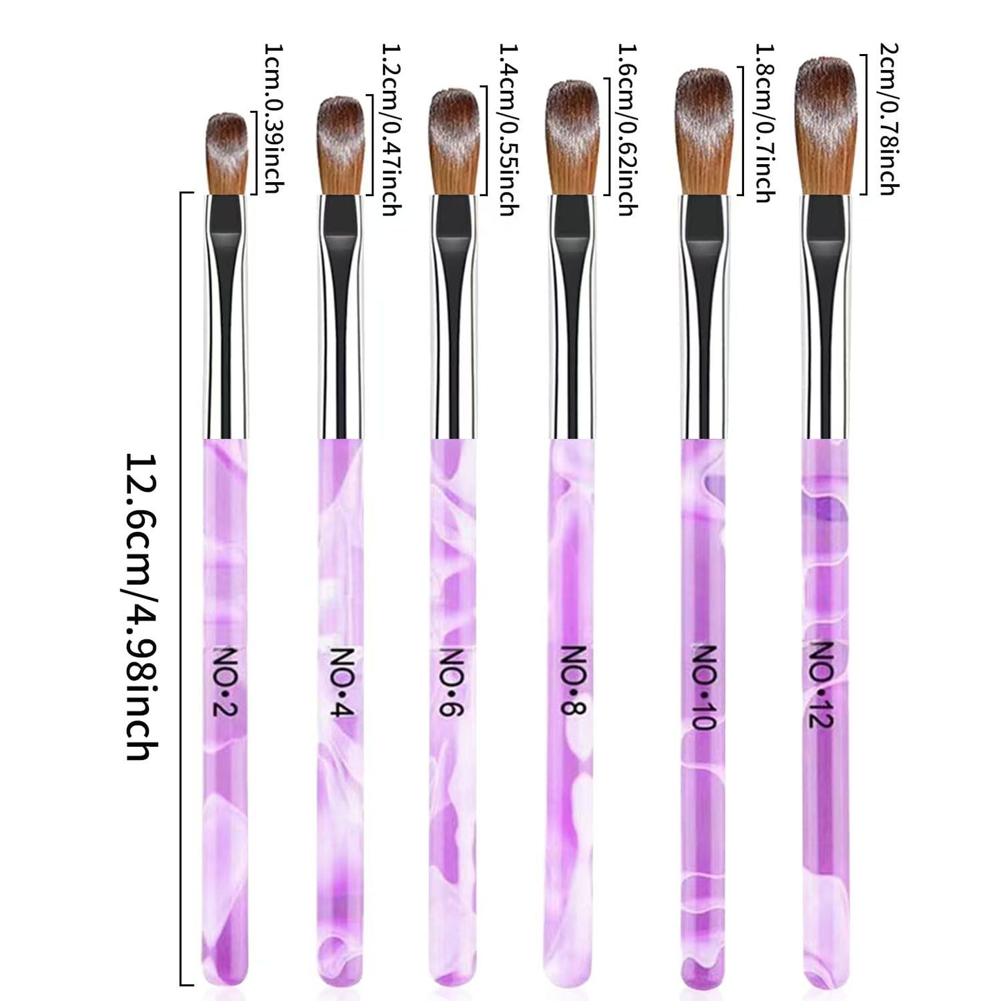 19Pcs Purple Nail Art Brush Set, Nail Brushes Kit with Acrylic Nail Brush, Gel Polish Brushes, Dotting Tools, Nail Dust Brush, Manicure Tool for Acrylic Powder Application, Sculpting & Cleaning