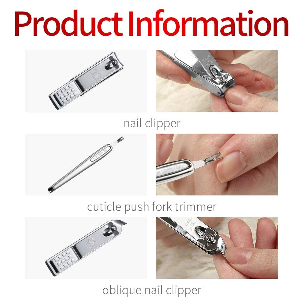Korean Nail Clipper! World No. 1, Three Seven 777 Travel Manicure Pedicure Grooming Kit Set Made in Korea, Since 1975 (4112GC)