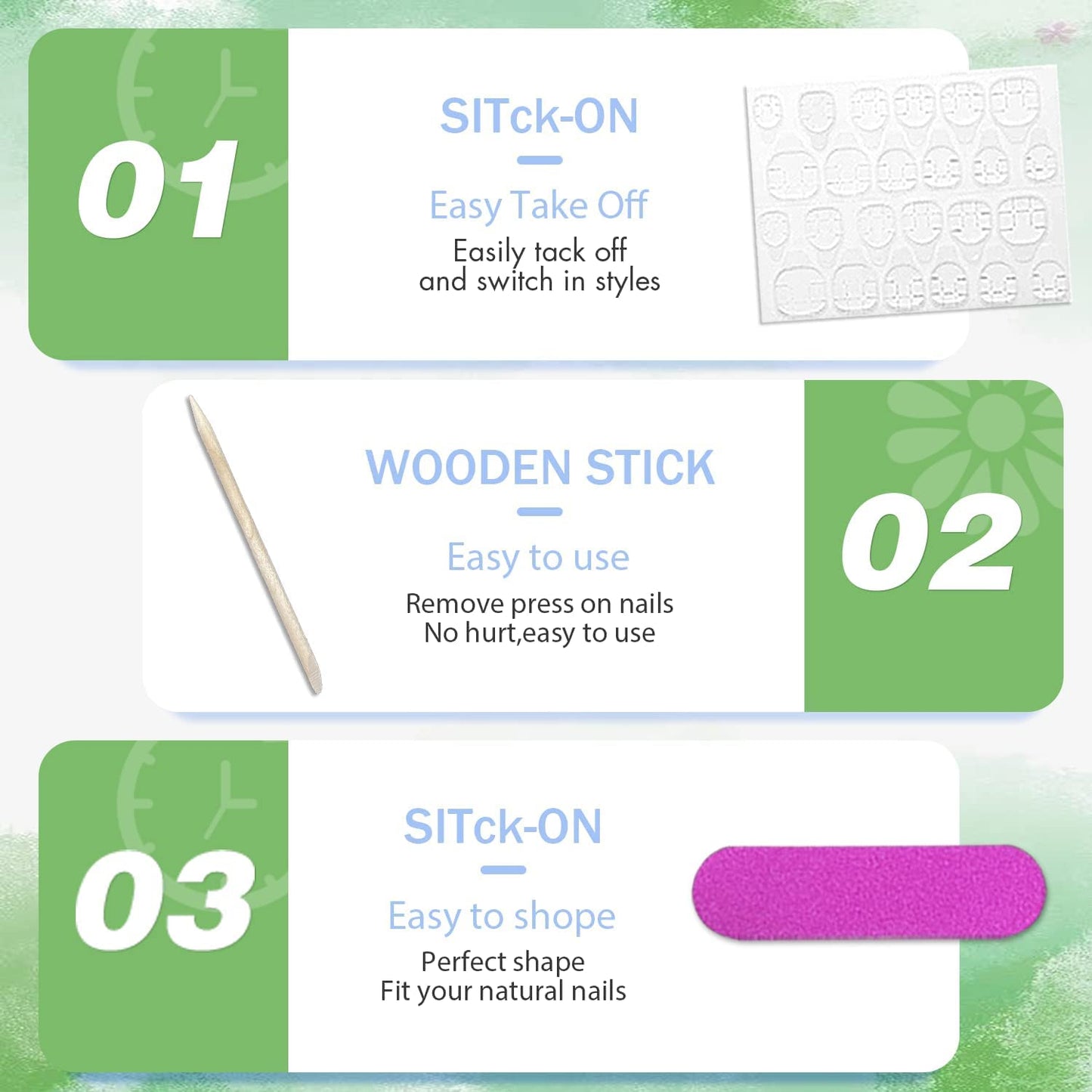 Lilac Press On Nails Medium Long Square, Xcreando Medium Coffin Nails Acrylic Press ons Glue on Nails Long Length, Solid Color Fake Nail for Women, Natural Thick Artificial Nail Stick on, Lavender
