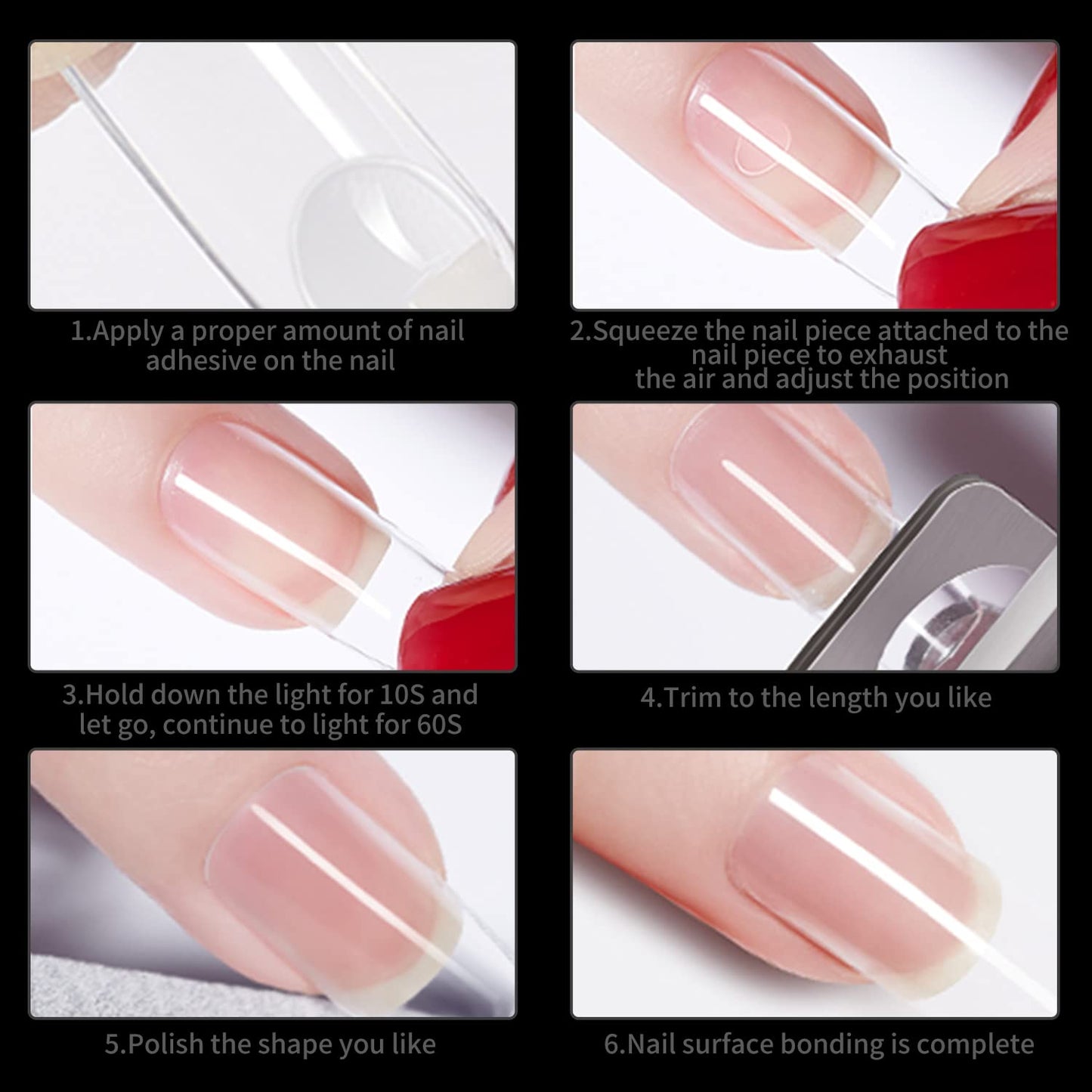 No C Curve Square Nail Tips XXL，Acrylic Nail Tips Square,SITELENABY 500 pcs Clear Fake Nails for Nail Salons,Nail Tech Must Have