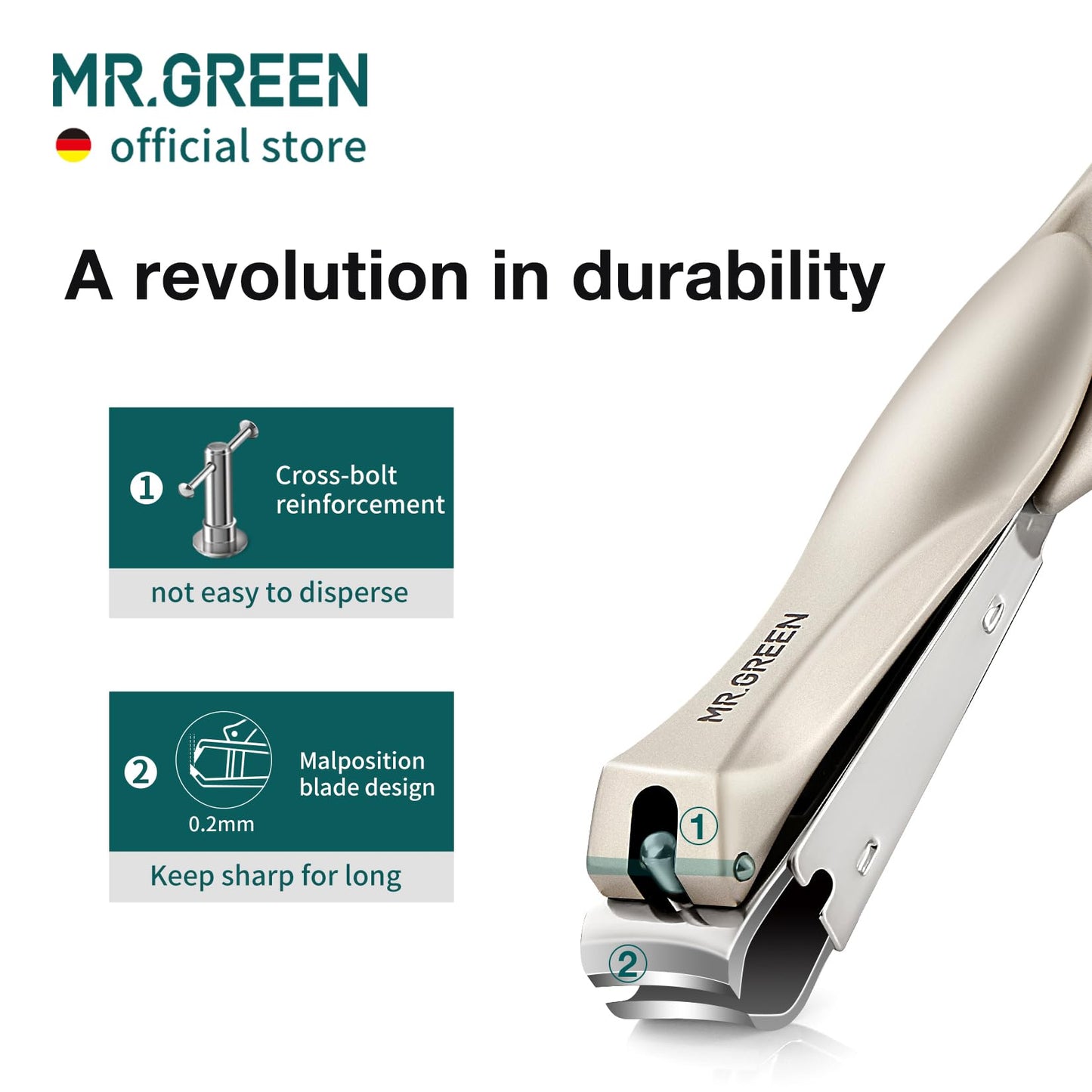 MR.GREEN Nail Clippers Stainless Steel Anti Splash Fingernail Cutter Manicure Tools Bionics Design Pedicure Scissor Nail Trimmer (Nail Clipper (Large)+Nail File)