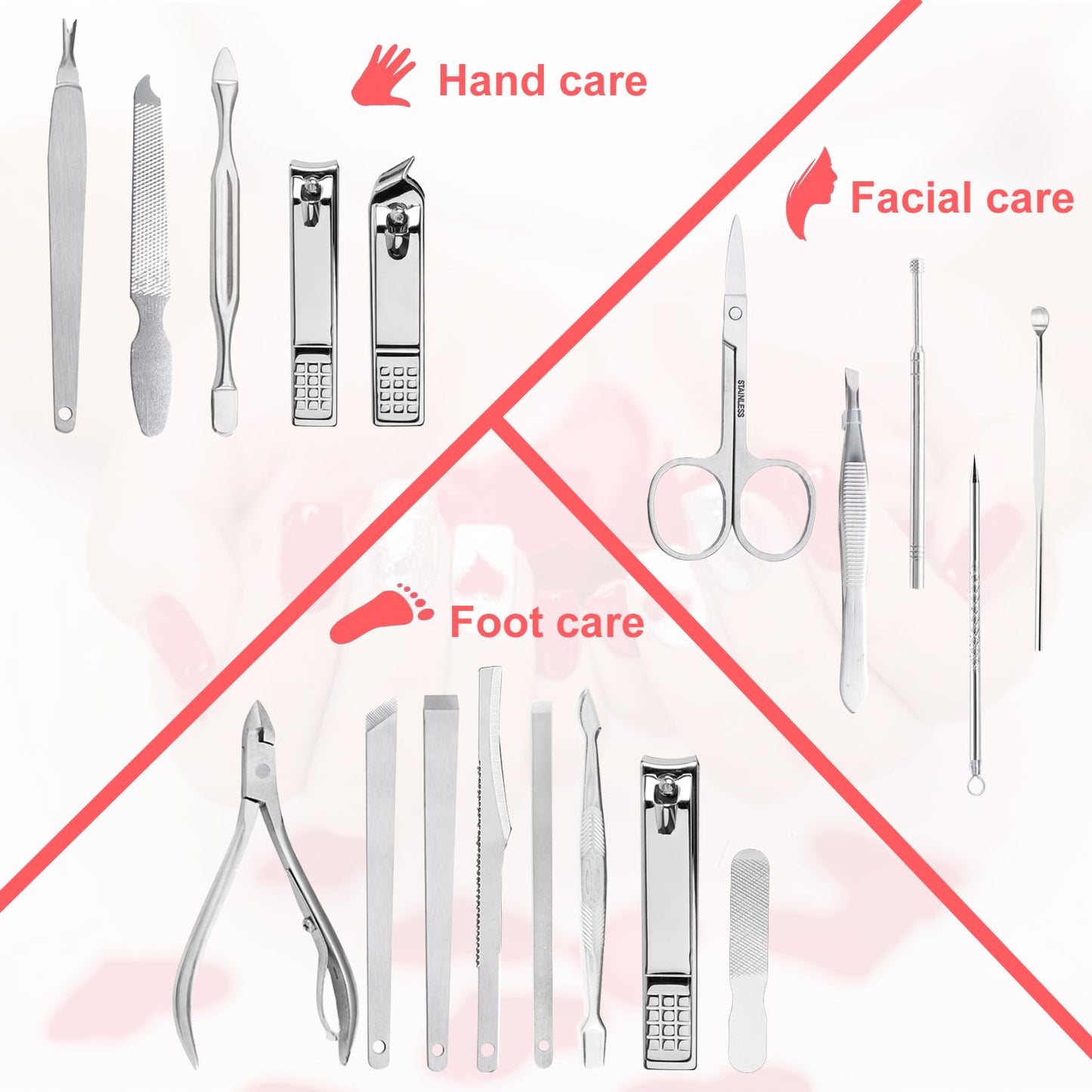 Cute Manicure Set for Women,Nail Clipper Grooming Kit for Teen Girls, Girlfriend, Wife, Mom,Small Gift Idea for Christmas Stocking Stuffers or Birthday Gift