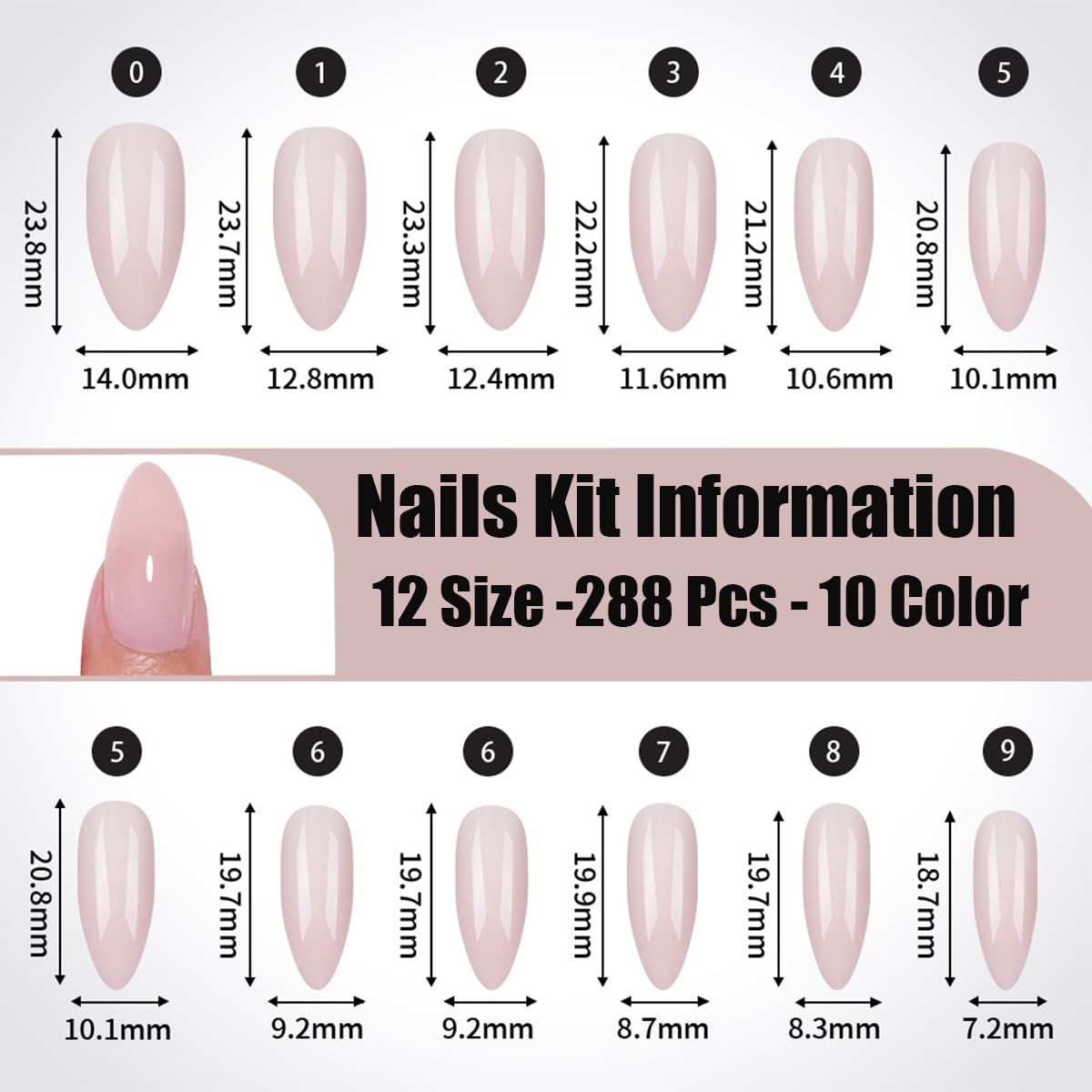 288Pcs Cat Eye Press on Nails Almond Shape 12 Color Glitter Fake Nails Medium, Sparkle Glass Nails Press on, Shiny Acrylic Glue on Nail Gradient Stick on Nail for Women Manicure