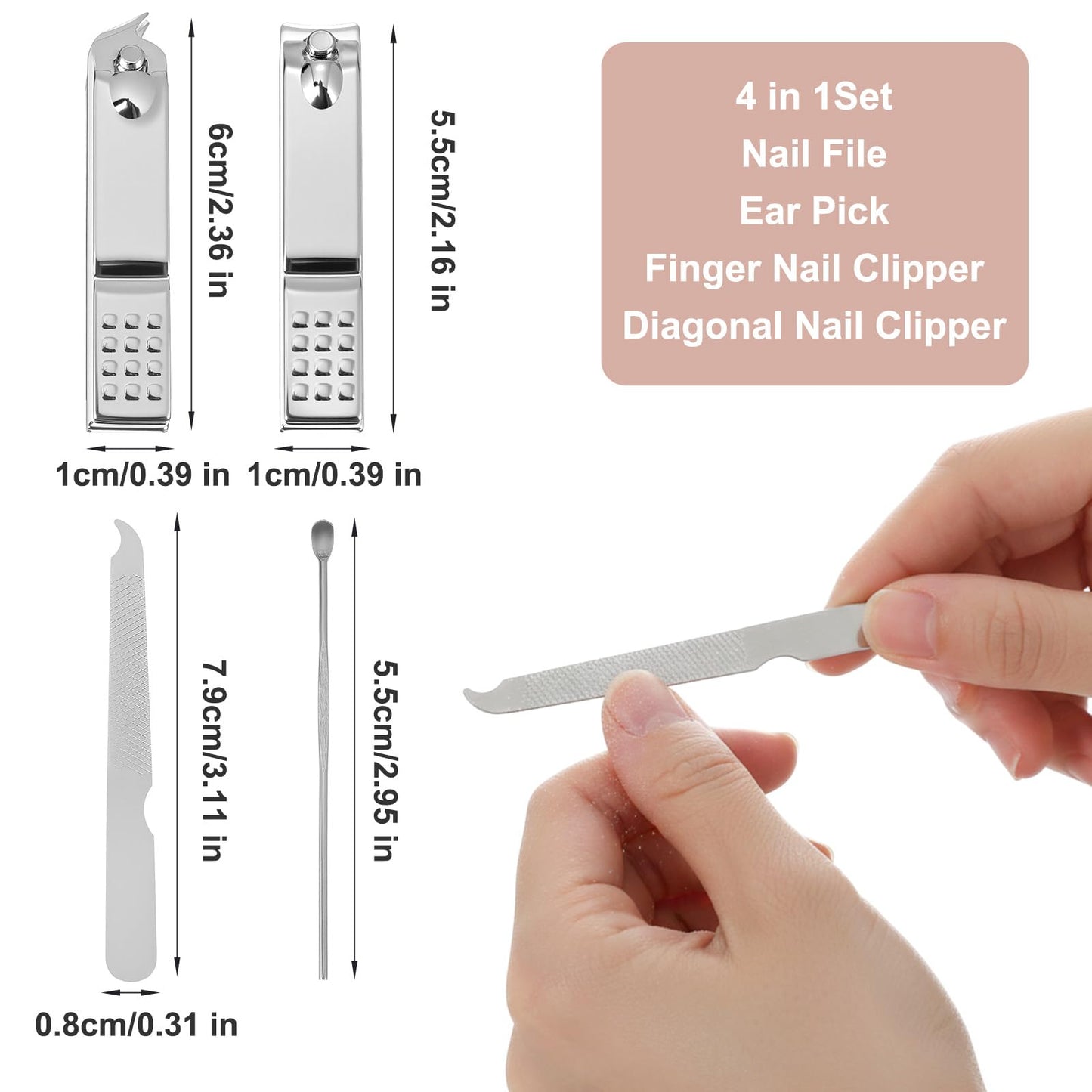 PercyEffie 20pcs Nail Clipper Set Manicure Set Bulk 4in1 Mini Manicure Kits Bulk For Gift Sets Manicures Kit For Women Beauty Pedicure Kit small bulks gifts for women Wrapped Nail Clippers for Home