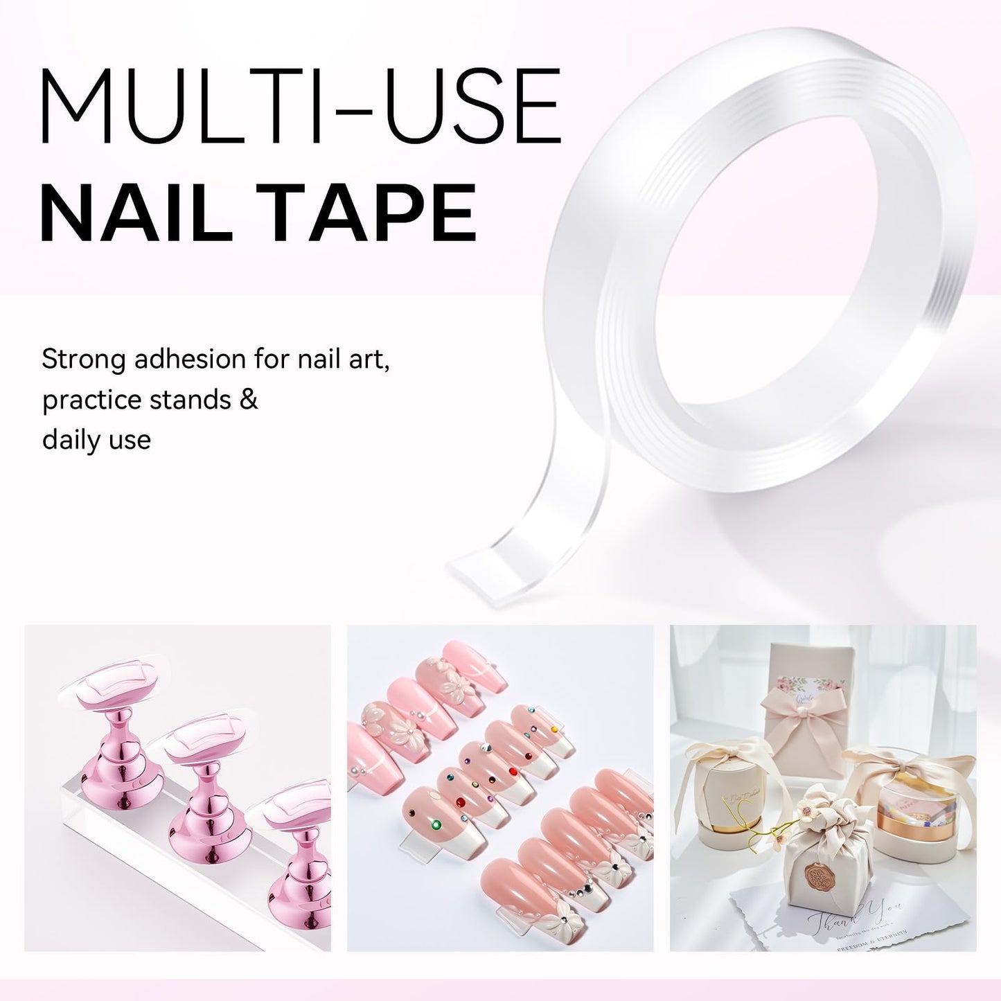 Makartt Nail Stand: Press On Nails Stand Display Practice Art Magnetic Fake Nail Holder for Painting Nails Stand for False Nail Designs with Double-sided Tape for Home DIY Beginner Salon Supplies