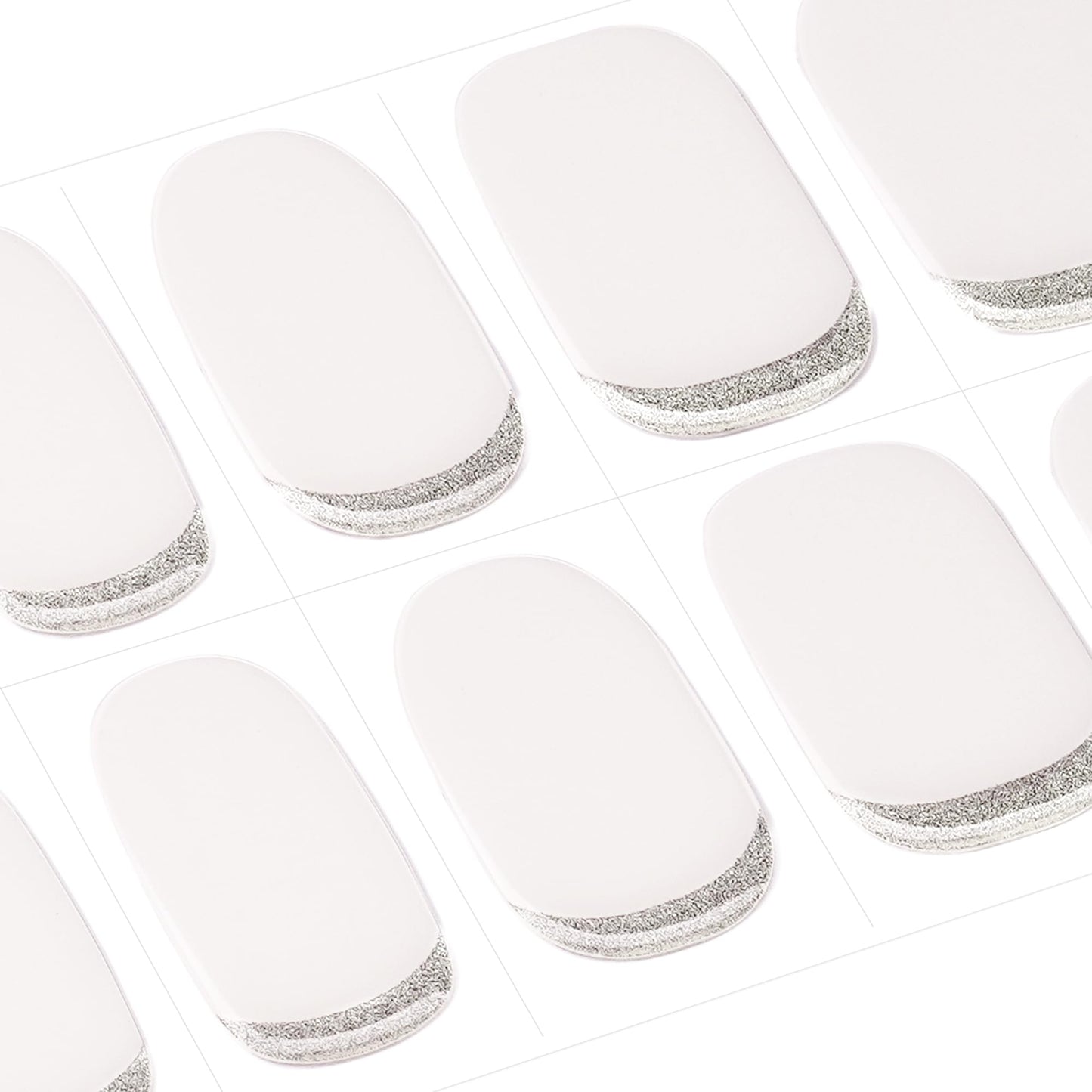 DANNI & TONI Semi Cured Gel Nail Strips Reverse French (Frost Kiss) White Gel Nail Wraps 28 Stickers Gift for Woman