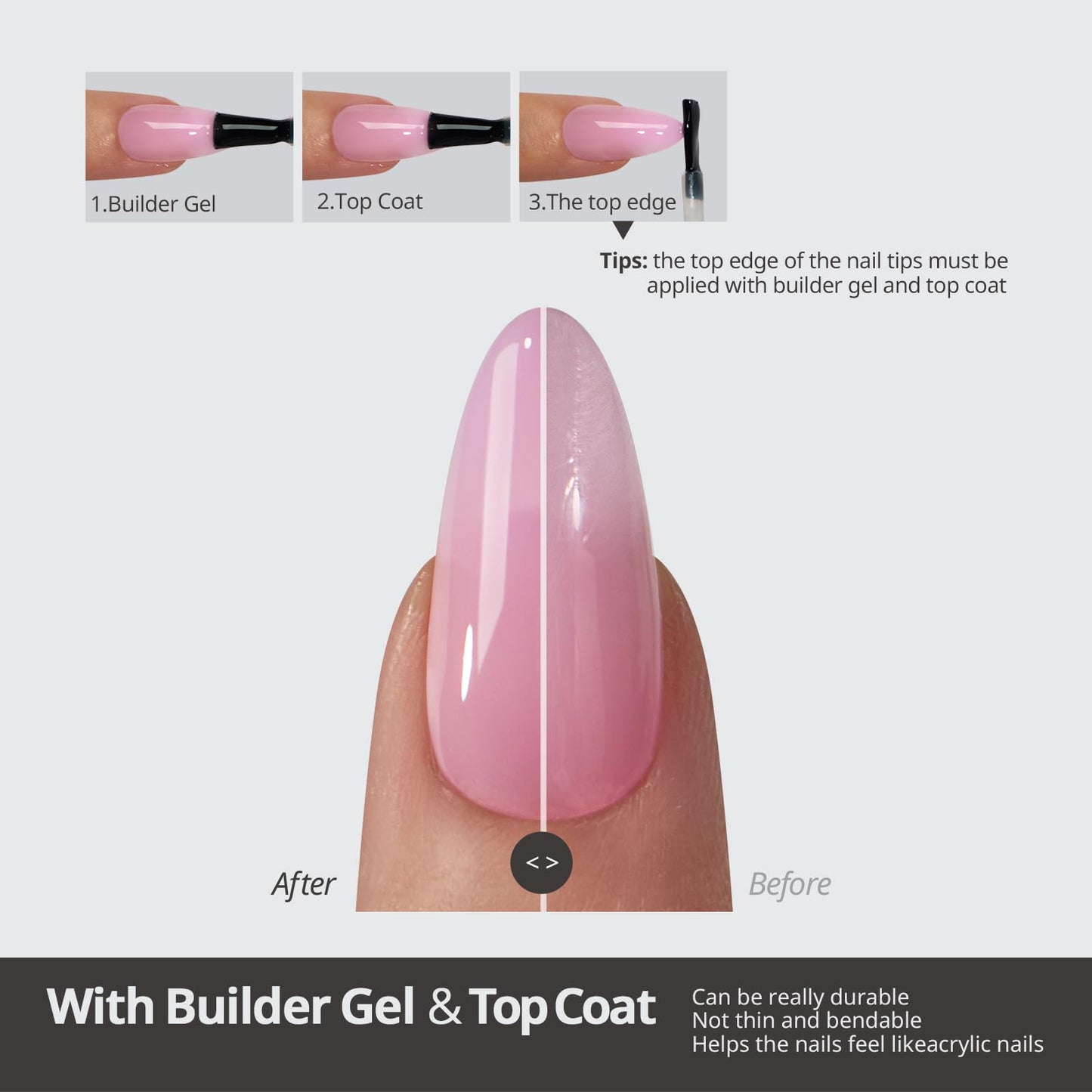 BTArtboxnails XCOATTIPS Bare 5-Shades Nude Press on Nails - 4-Week Wear Short Coffin Press on Nails, Easy to Apply, Soak Off, Salon Quality Value at Home, 16 Sizes - 160 Fake Nails