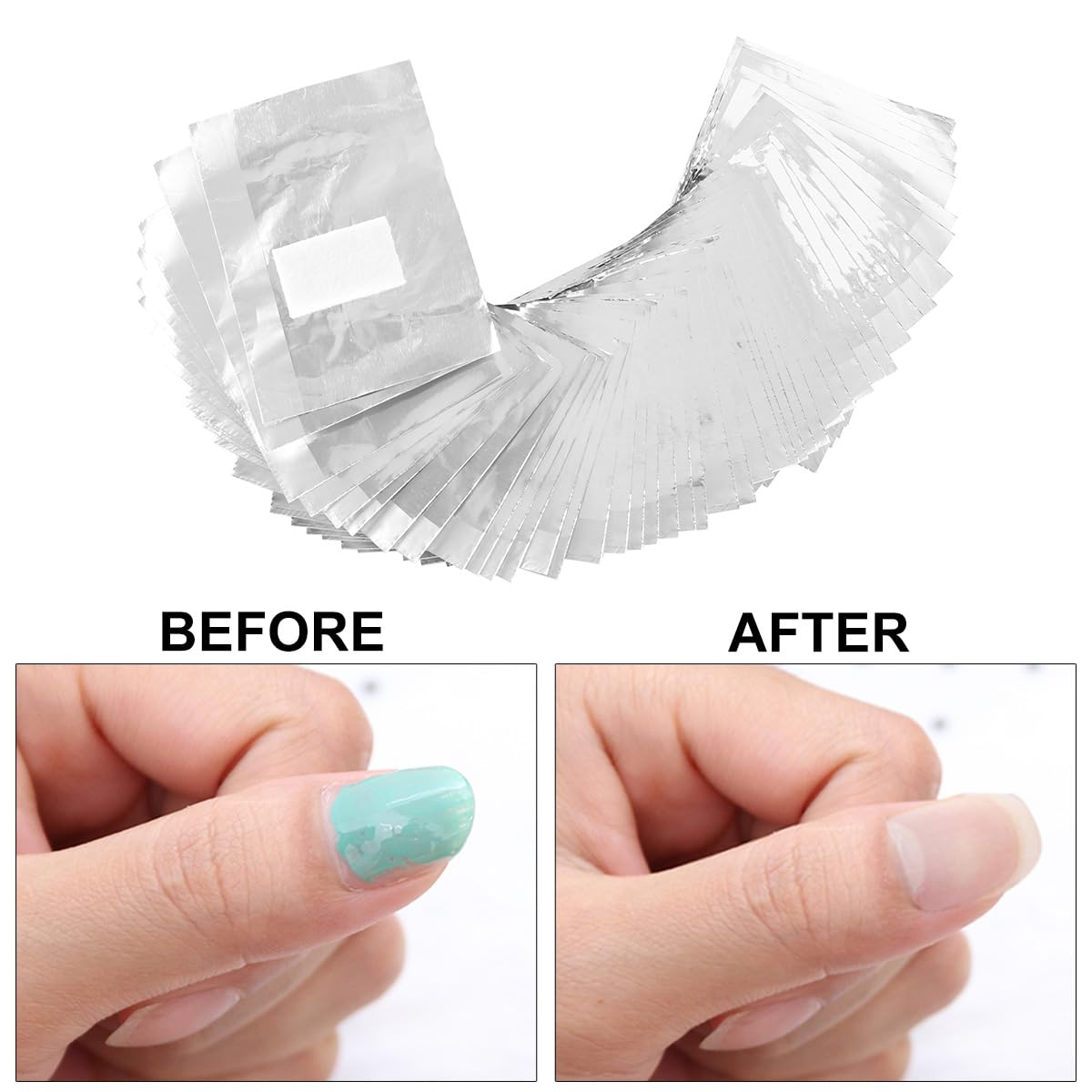 1000Pcs Nail Polish Remover Gel Nail Foil Wraps Aluminium Soak Off Foils Cotton Pads Gel Nail Polish Wraps Removal Tool Kit Finger Nail Polish Remover with Lint Free Lager Cotton Pad (1000PCS)