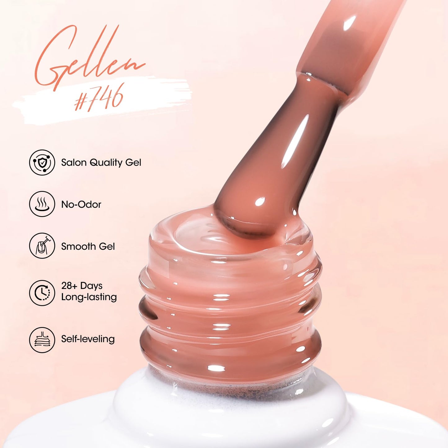 GELLEN Nude Gel Nail Polish, Jelly Nude U V Gelpolish French Tip Gel Nail Polish Set Soak off French Manicure Kit for Nail Art