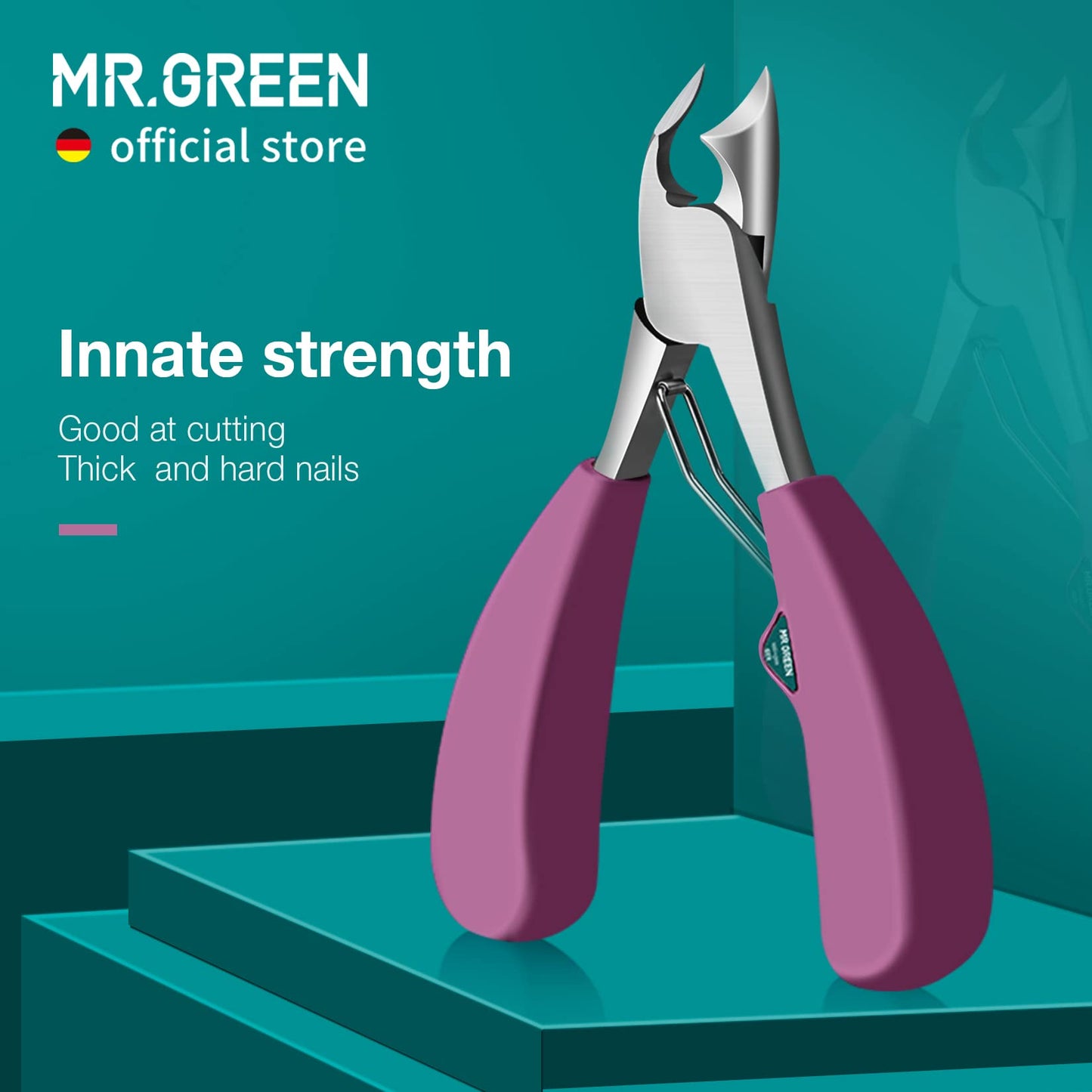 MR.GREEN Toenail Clipper Stainless Steel Ingrown Nail Cutter Good at Cutting Thick and Hard Nails Pedicure Tools (Purple+Nail Remover)