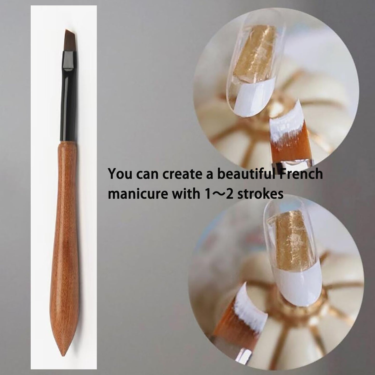 Nail Brush and French Tip Brush, Watercolor Paint Brushes for Oil Painting, Acrylic Paint Brushes（1 Pack） (Brown)