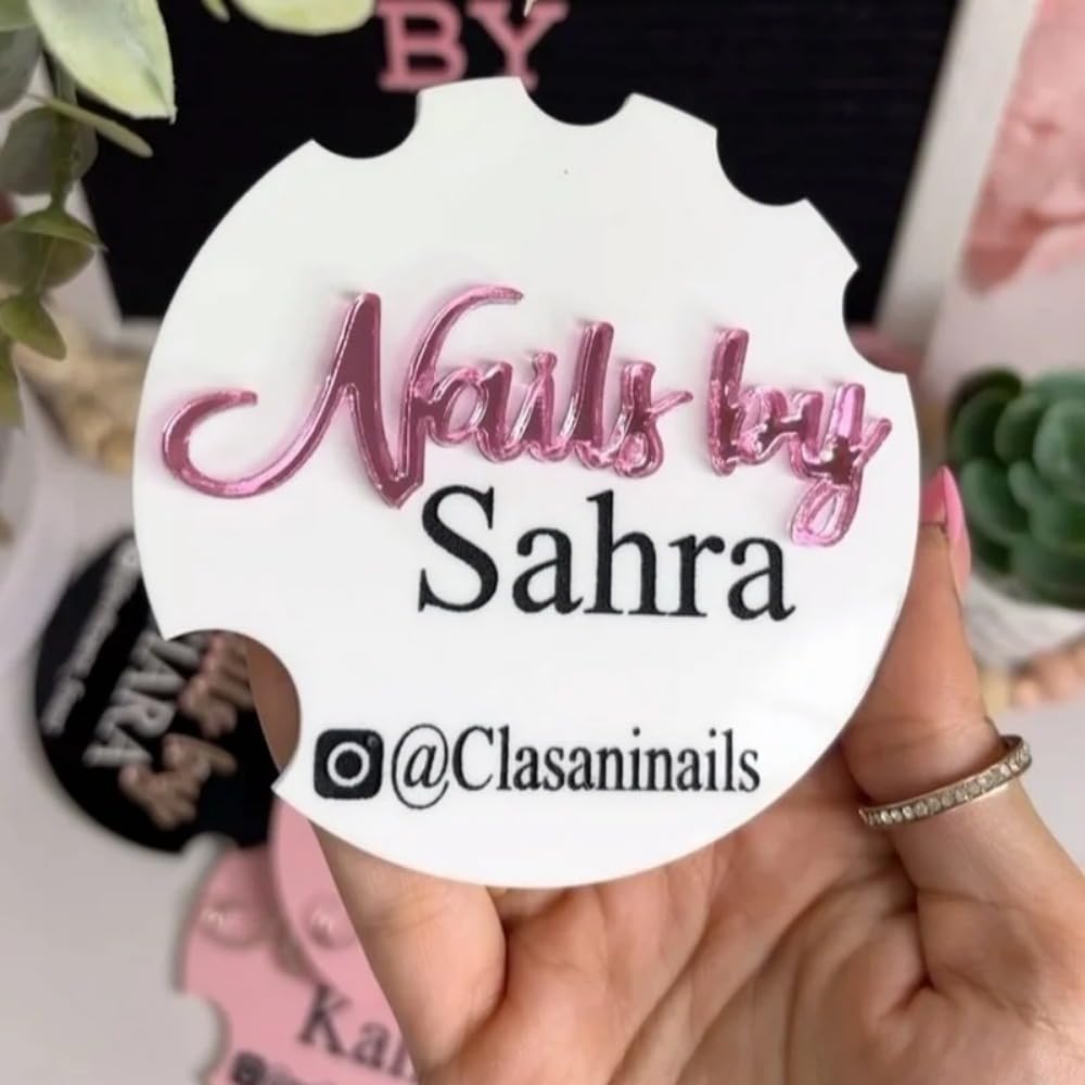 Custom Nail Logo,Personalized 3D Acrylic Nail Photo Prop,Nail Technician Gift,Prop for Nail Techs, Nail Selfie,Nail Photo Prop (black,10cm)