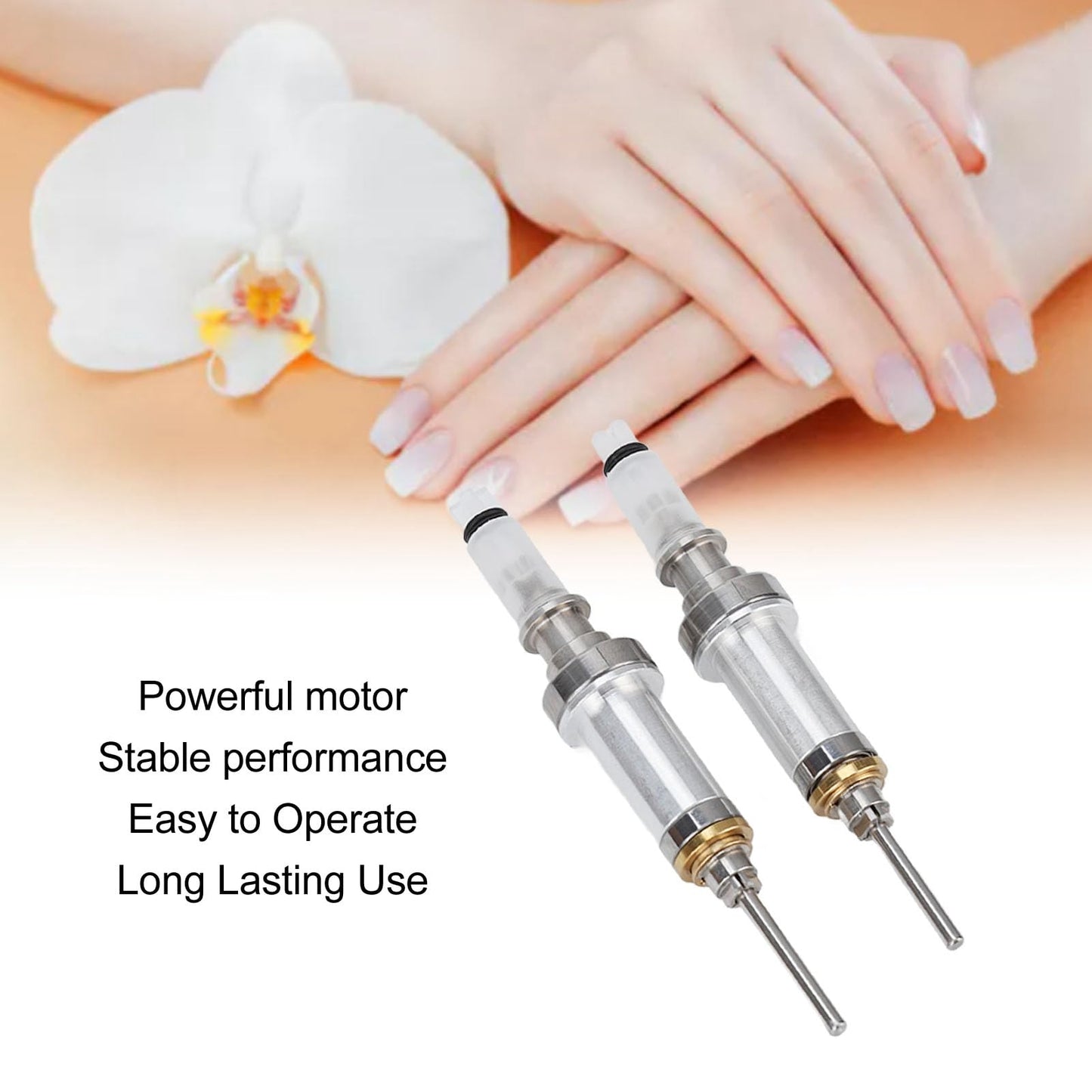 Nail Drill Spindles, 2Pcs Nail Drill Spindle Complete Set Nail Polisher Handle Professional Electronic Machine Bearing Nail Drill Accessories Kit for Nail Salon Manicure Pedicure
