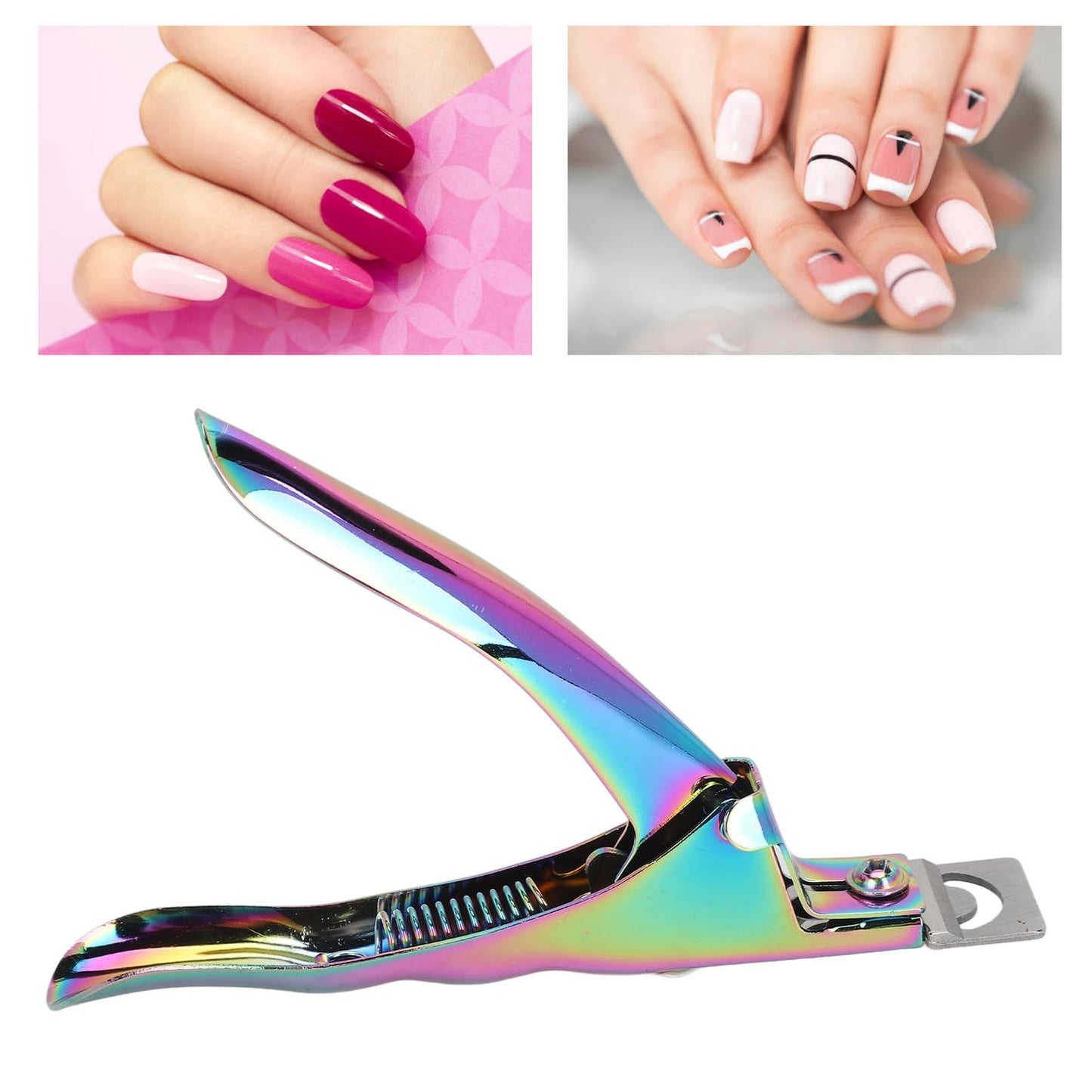 Nail Tip Cutter, U Shape Design, Stainless Steel Nail Scissors for Fake Nail Trimming, Extension Nail Shaping, French Nail DIY, Portable Groomer for Beauty Salon and Home Use.