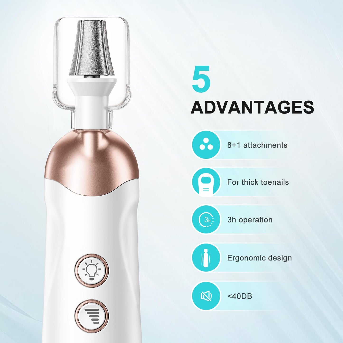 COSLUS Electric Nail Drill File Professional: for Acrylic Gel Dip Powder Nails Portable Nail Drill Machine Kit and Professional Manicure Pedicure Kit: 5 in 1 Electric Nail File Set