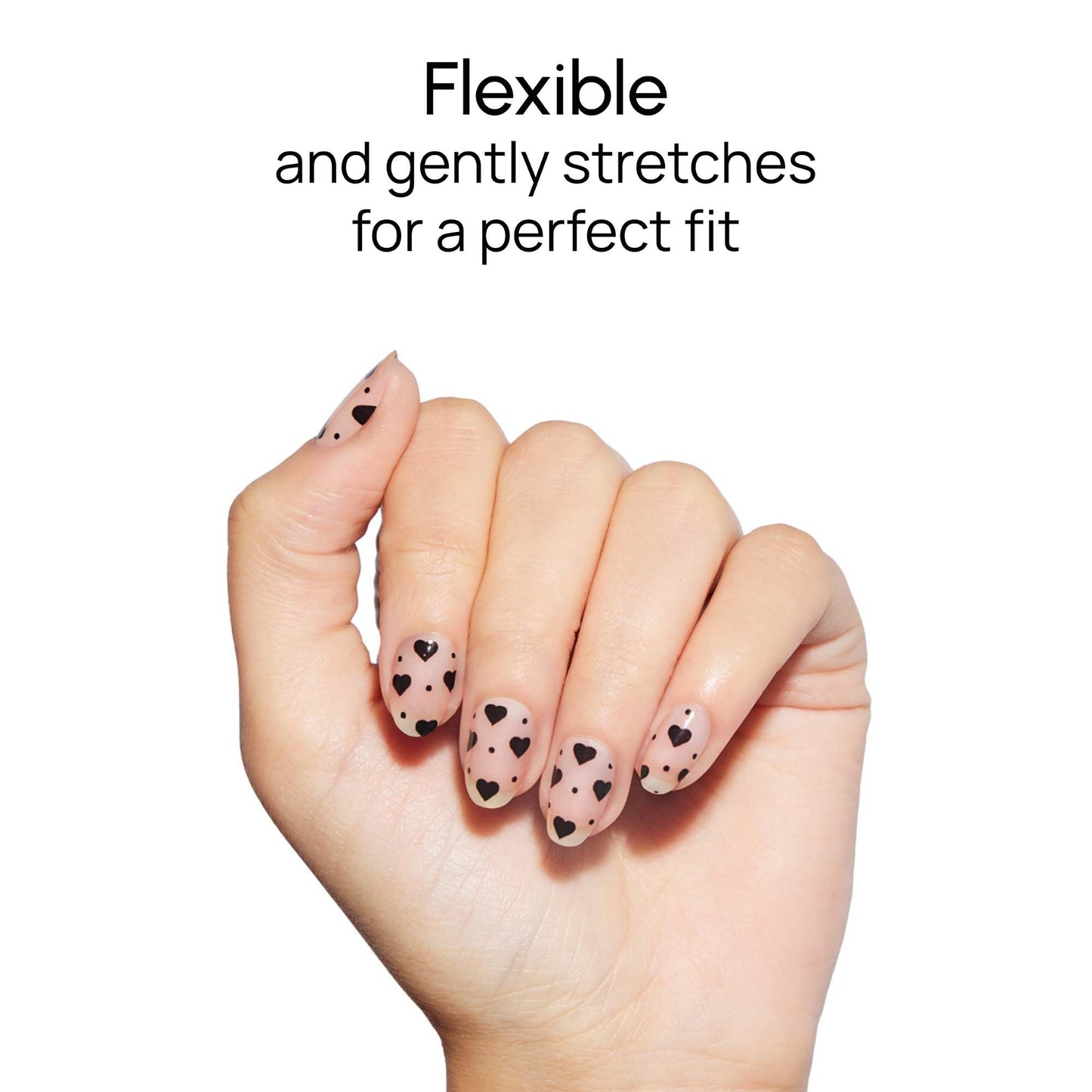 Color Street Heart to Heart Nail Strips - Heart Motif Clear Overlay for Layering or Solo Wear, Clear Finish, 16 Double-Ended Nail Polish Strips