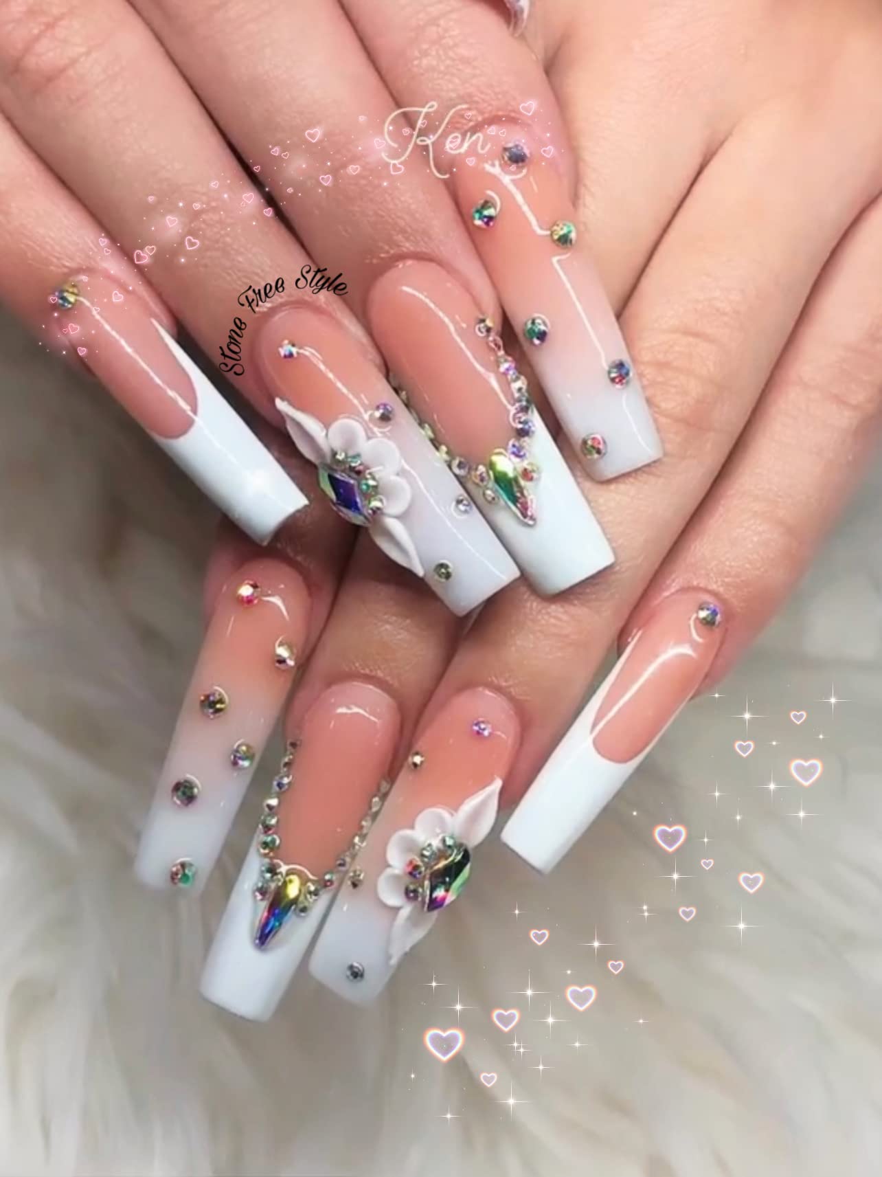 Set 24Pcs Long Poinettia-5P Enhance Your Artistic Projects with Handmade 3D Acrylic Flower Nails Charm For Long Size XL, XXL,XXXL - HaFLoNa (Long Poinettia (5 Petals))