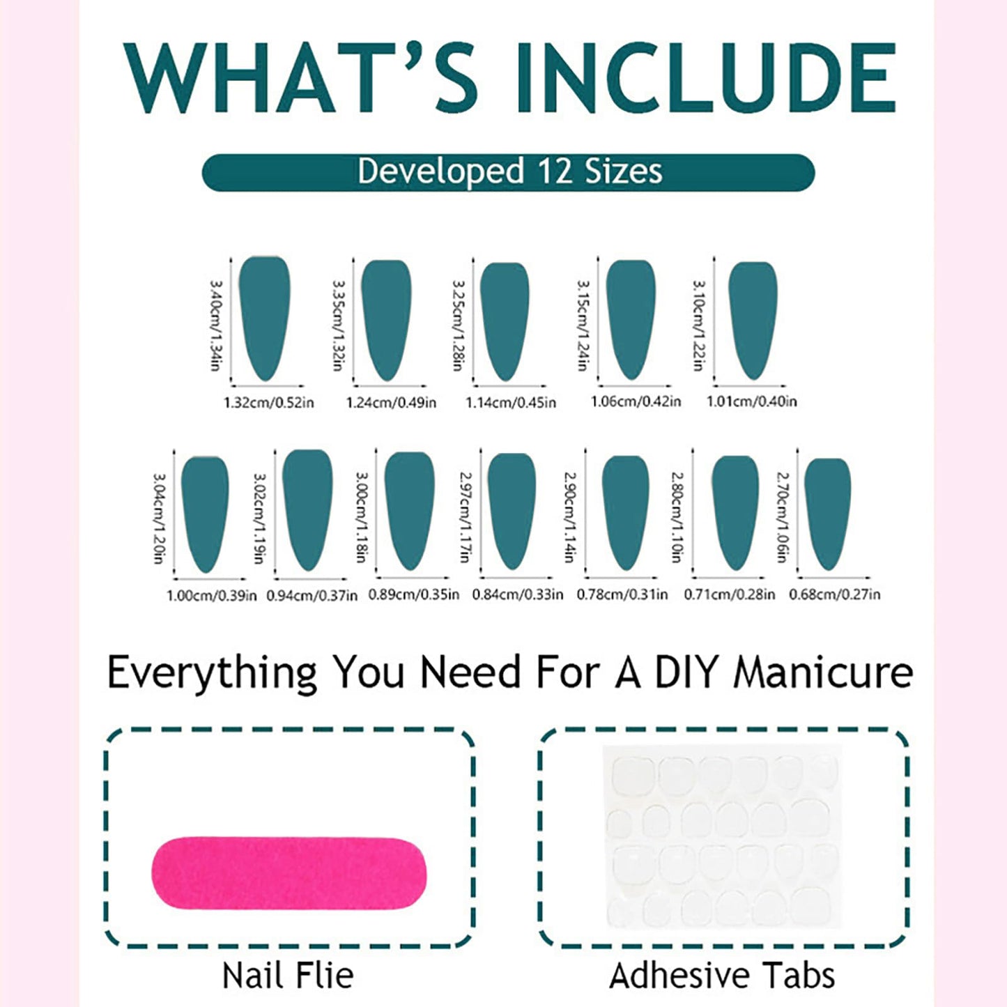 KKUUOO 4 Pack Stiletto Press on Nails Long - 4 Color Fake Nails with Glitter | Full Cover Glossy Acrylic Nail,Reusable False Nails Women 96Pcs(Red Pink Blue Lake Blue)