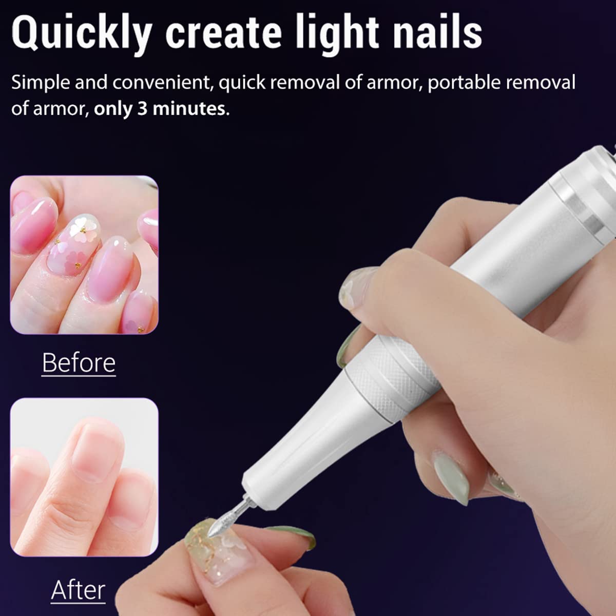 3 in 1 Portable Electric Nail Drill,Compact 35000 RPM Electrical Professional Nail File Kit, Nail Dryer UV Lamp Manicure for Acrylic, Gel Nails, Manicure Pedicure Polishing Shape Tools (Pink)