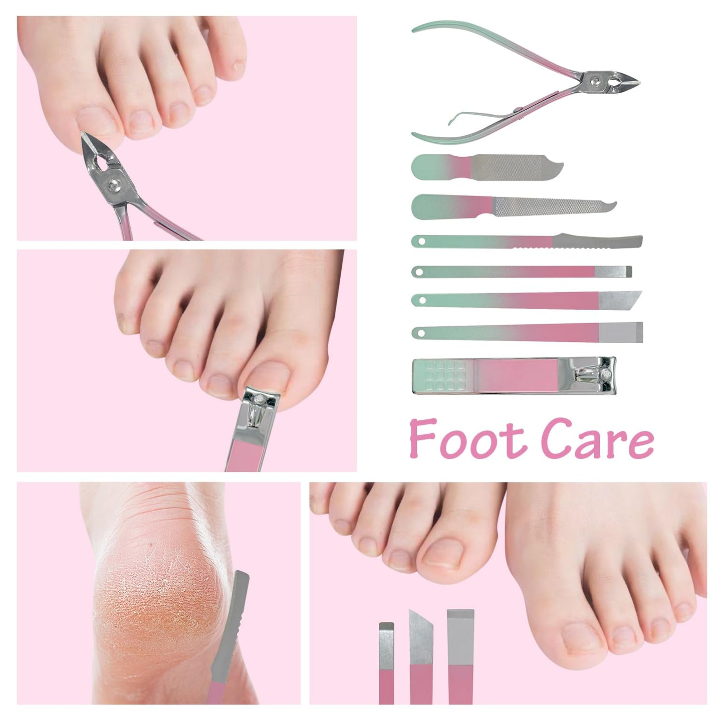 Nail Clippers Set 30 Pcs Professional Grooming Kits, Fingernail and Toenail Clipper Cutters, Ear Wax Removal Kit, Pedicure Tools, Manicure Tools with Luxurious Travel Case