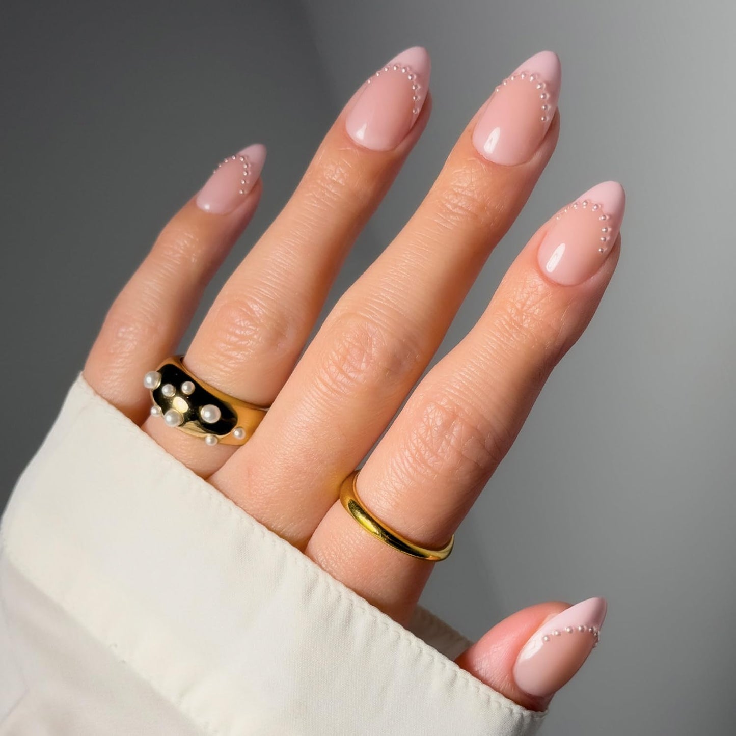 Glamnetic Press-On Nails Bundle - Pink Velvet | 3 Short Almond Fake Nails with Soft Pink Tones, 3D Accents & Velvet Finishes | Durable, Salon-Quality Nail Kits