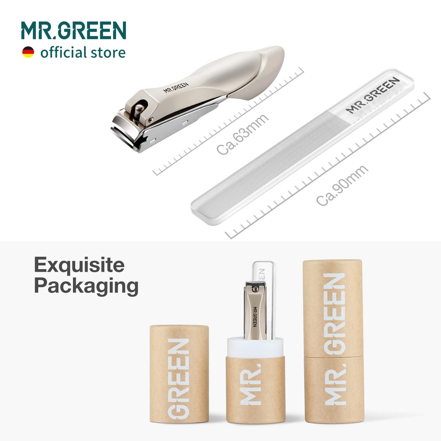 MR.GREEN Baby Safety Nail Clippers Nail Care Clippers Fingernail Cutter Newborn Baby Convenient Nail File Manicure Tools (Baby Nail Clipper+Nano Glass File)