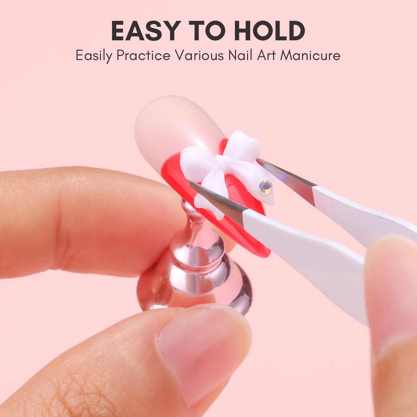 Makartt Gel Top Coat, No Wipe Top Coat Glossy Shine Finish Long Lasting Bundle With Nail Stand for Press On Nails Display Practice Art Magnetic Fake Nail Holder