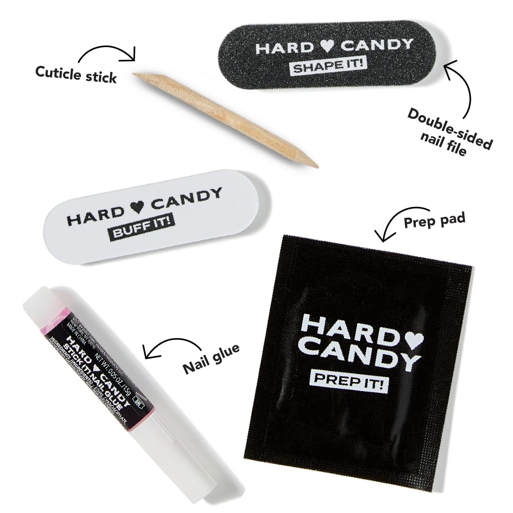Short Pink Press On Nails | Hard Candy False Nails with Real Solid Pink Nail Polish | Includes - Reusable Short Round Nails, Strong Nail Glue and Travel Case