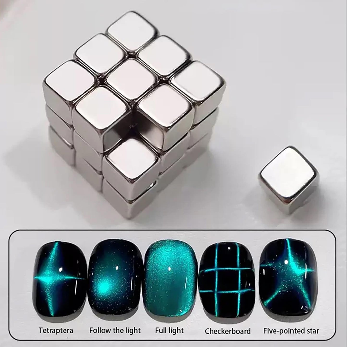 HYWWPFLAY 2Pcs/Set Cat Eye Nail Magnet Tool Square Magnet Stick Multi-Function Cat Eye Gel Nail Polish Magnetic Wand Cat Eye Nail Magnetic Magnet for Nails Salon Accessories