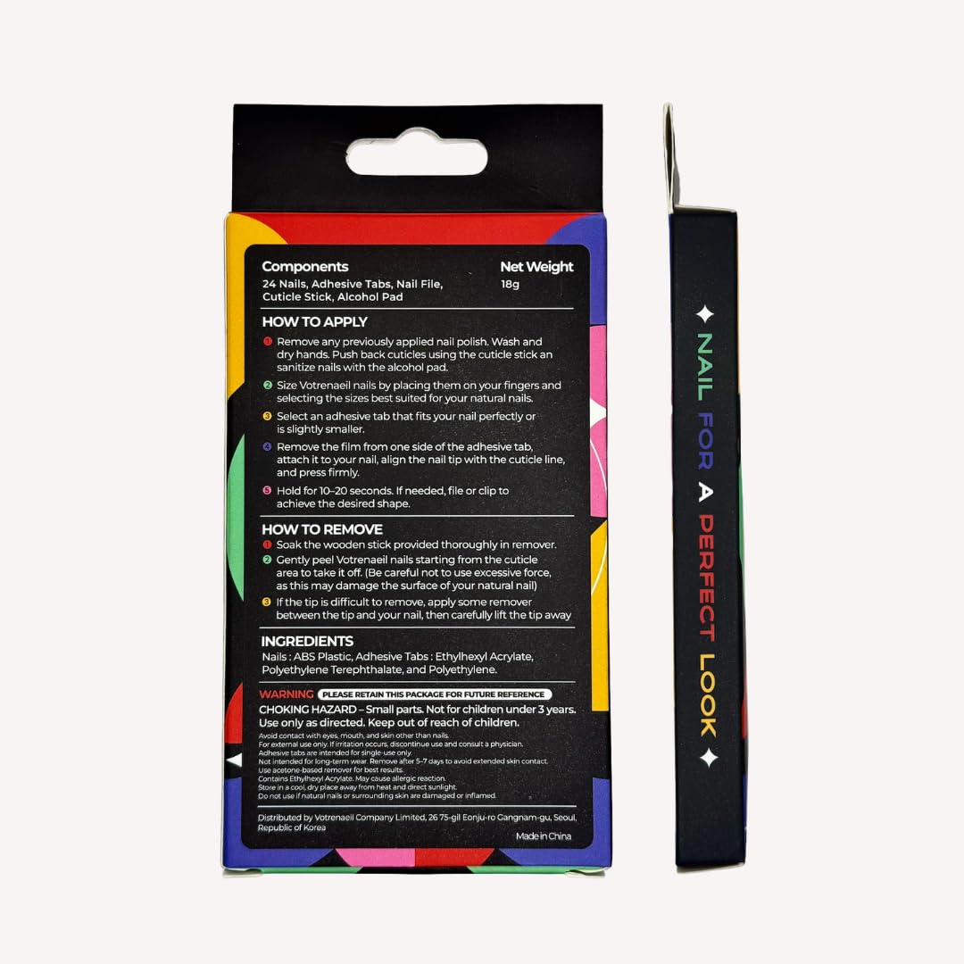PerfectLook Press On Nails - Soft Tweed | No Glue Almond Matte Nude Nails with Black & White French Tips for Daily - 24 Pcs Nail Kit with Adhesive Tabs