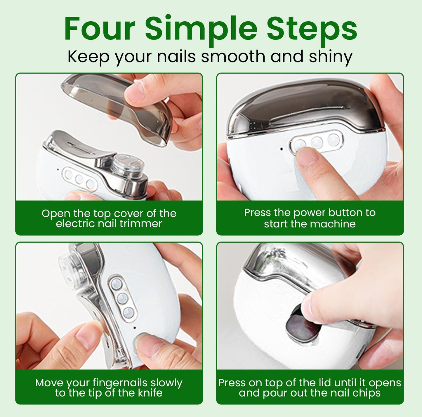ESUOHYM Upgraded 3-in-1 Electric Nail Clipper with Collector & LED Light, Automatic Electric Fingernail Clippers for Women Man, Nail File Nail Trimmer for Baby Kids Adults Senior