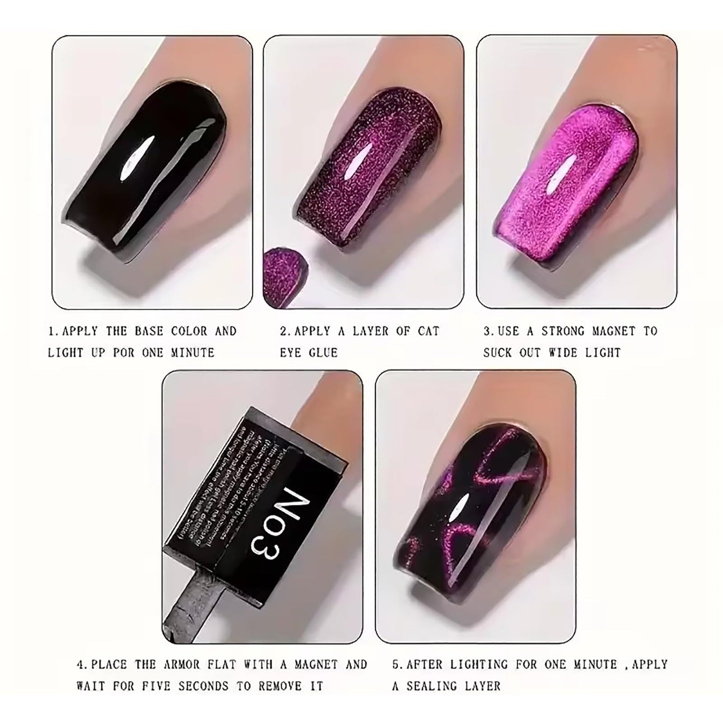 HYWWPFLAY 38 PCS Cat Eye Magnet For Nails Cat Eye Gel Nail Polish Magnet 3 IN 1 Cat Eye Magnetic Nail Polish Wand Multifunctional Nail Art Magnet Manicure Design Tools DIY Salon Accessories