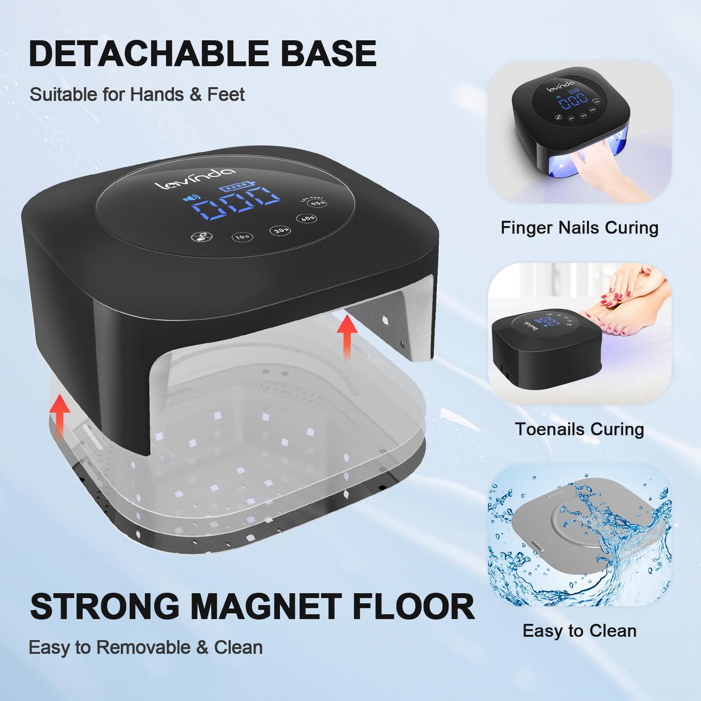 Lavinda UV Nail Lamp 54W Rechargeable Nail Dryer & 35000RPM Electric Nail Drill, Professional Cordless Nail Drill Machine Portable Rechargeable Nail Efile for Acrylic Gel Nails