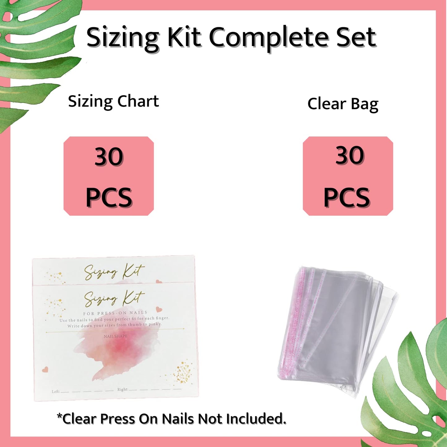 Press On Nails Sizing Kit Card 5x7 inch Nails Aftercare 3D Acrylic Sign Advice for Nail Room Decor