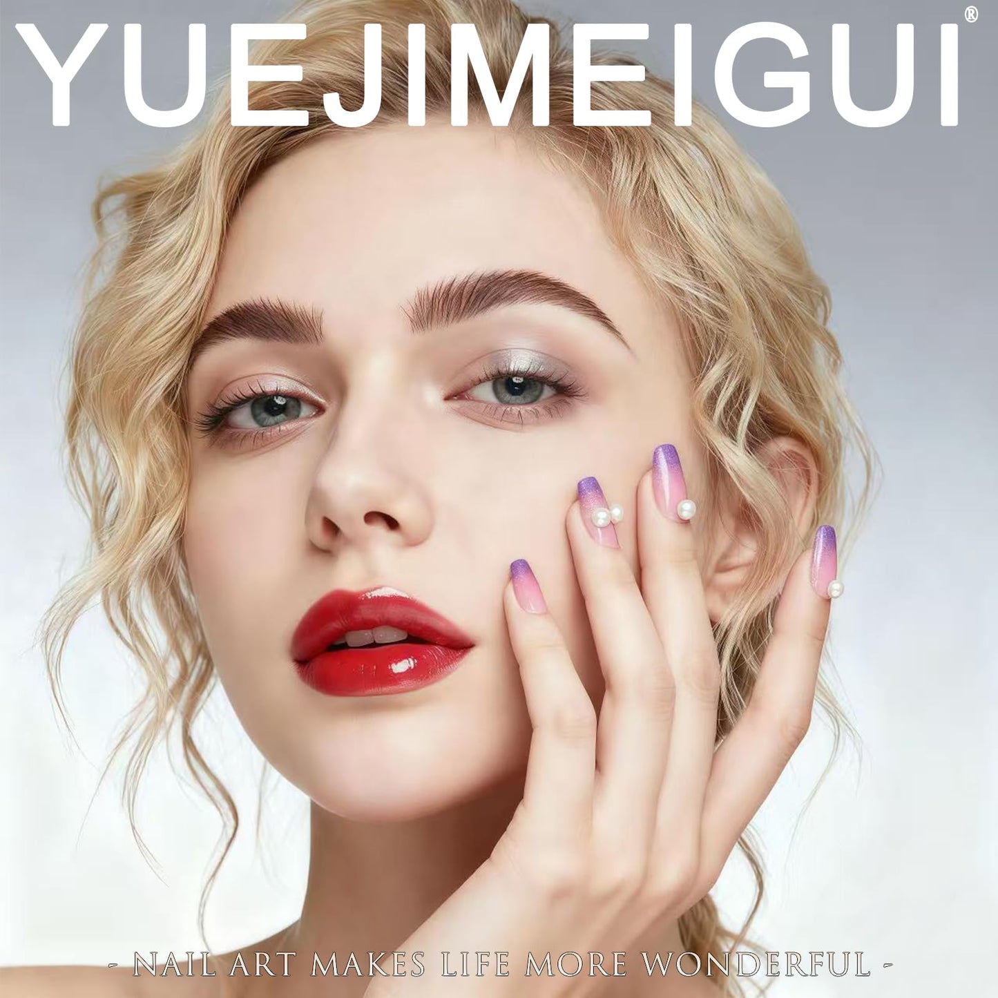 Spring Purple Floral French Press on Nails Medium Ballet Fake Nails 3D Floral False Nails with Purple and Pink Design Glossy Spring Stick on Nails for Women Girls Manicure Decoration 24 pcs