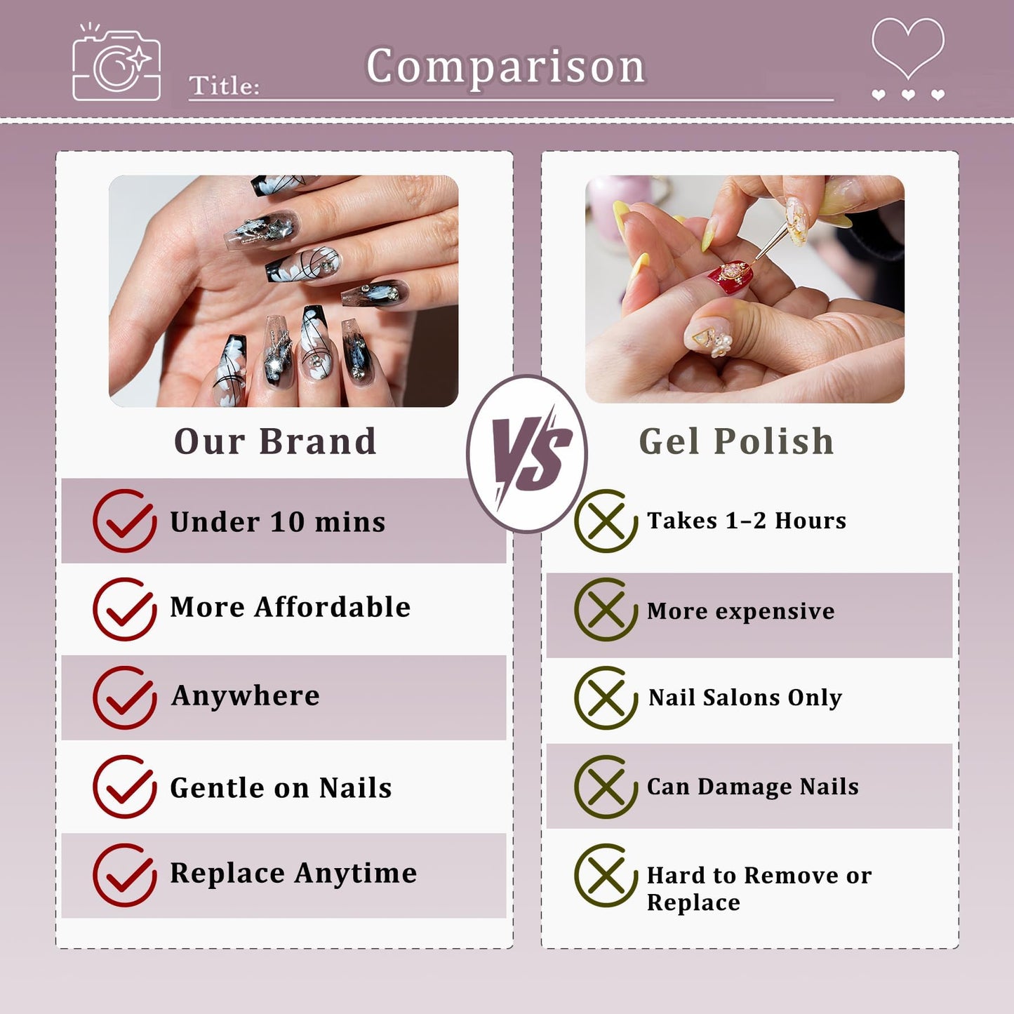 Hantyer Y2K Press on Nails with Tools Kit, Medium Long Coffin Glossy Nails, Fake Nails in Pastel Pink, False Nails with 3D Moon Charms, Kawaii Style for Anime Parties & Special Events(Size M)