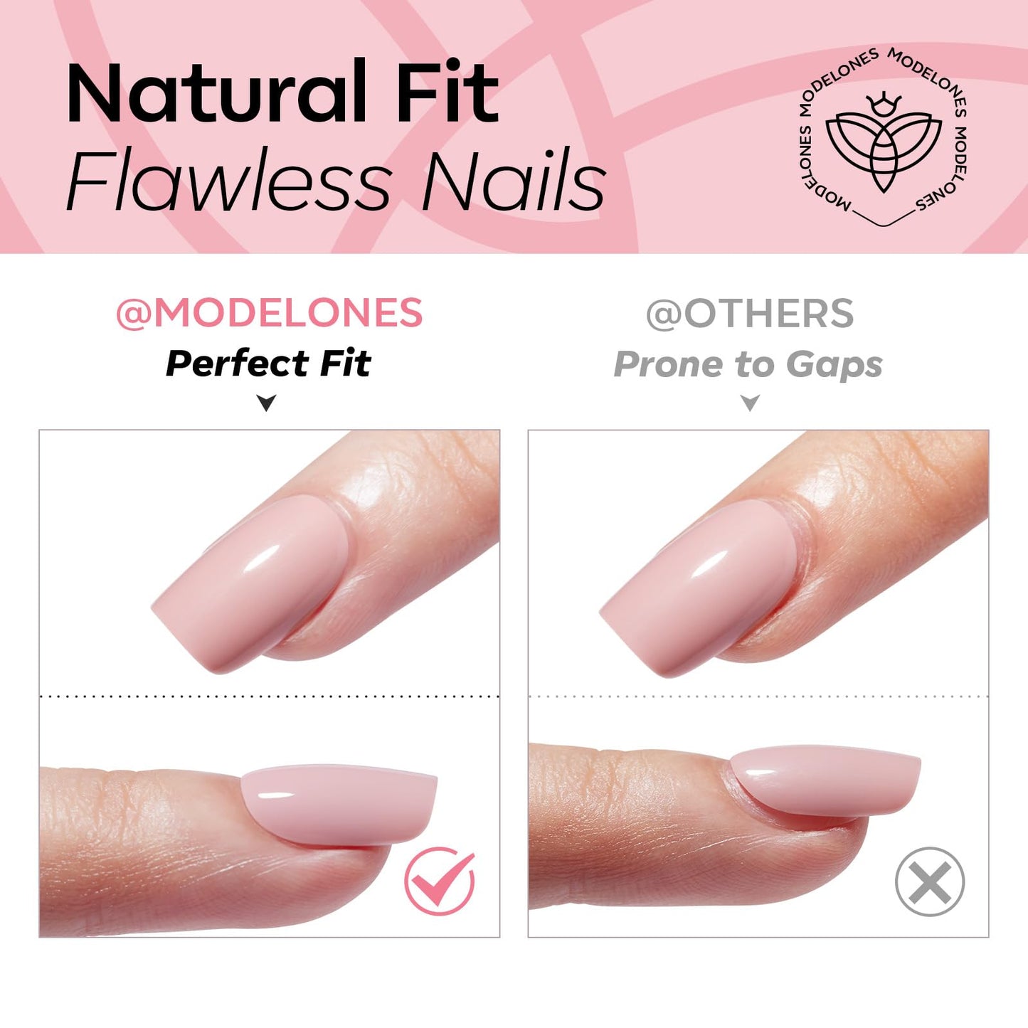 Modelones French Tip Press on Nails Almond, Summer Short Almond Fake Nails for Women, Reusable Nail Kit with Nail Glue Adhesive Tabs Mini Nail File, Nails Press Ons 32Pcs 16 Sizes